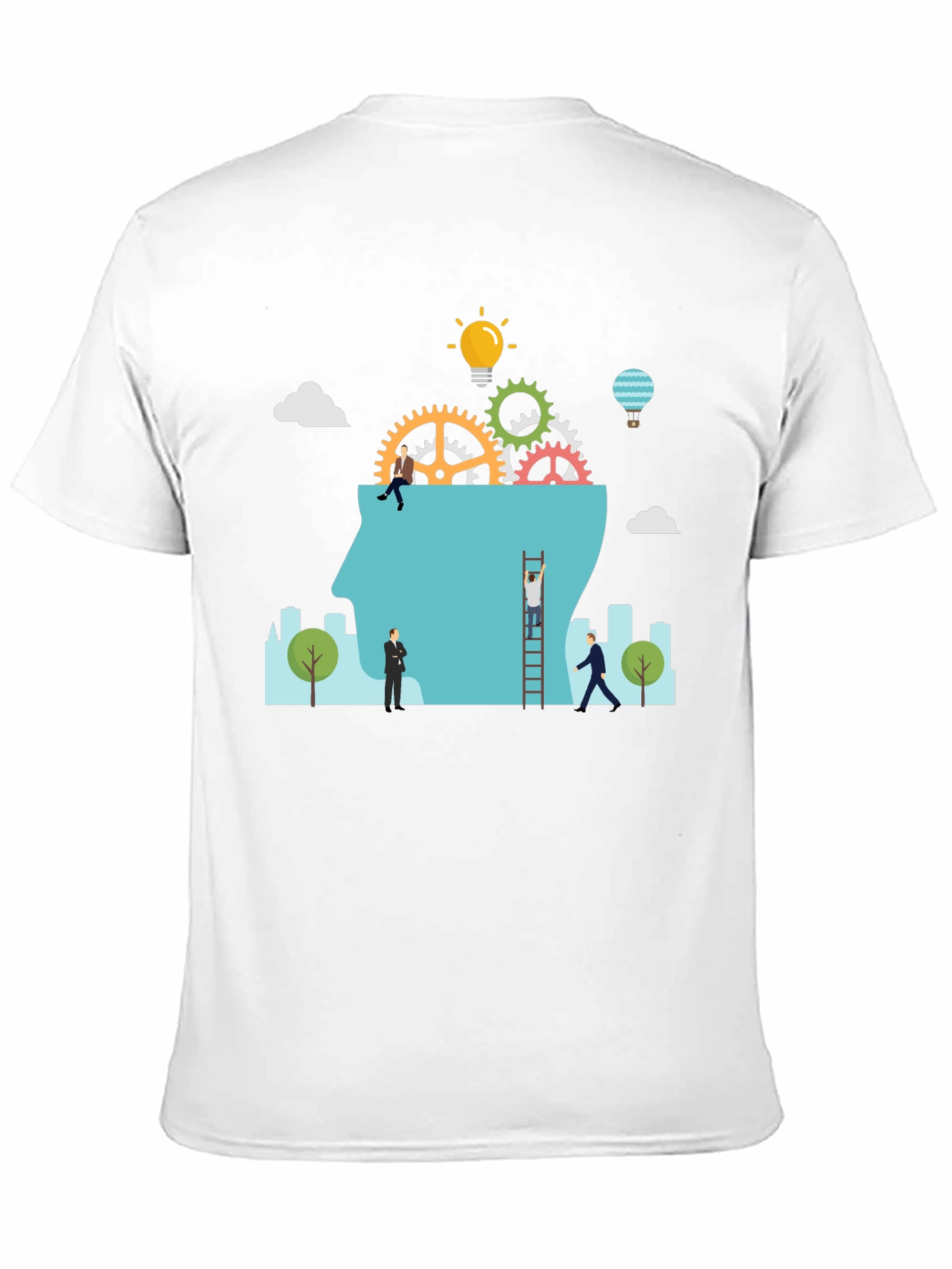 Creative Mindset T-Shirt: Brain Gears & Idea Bulb