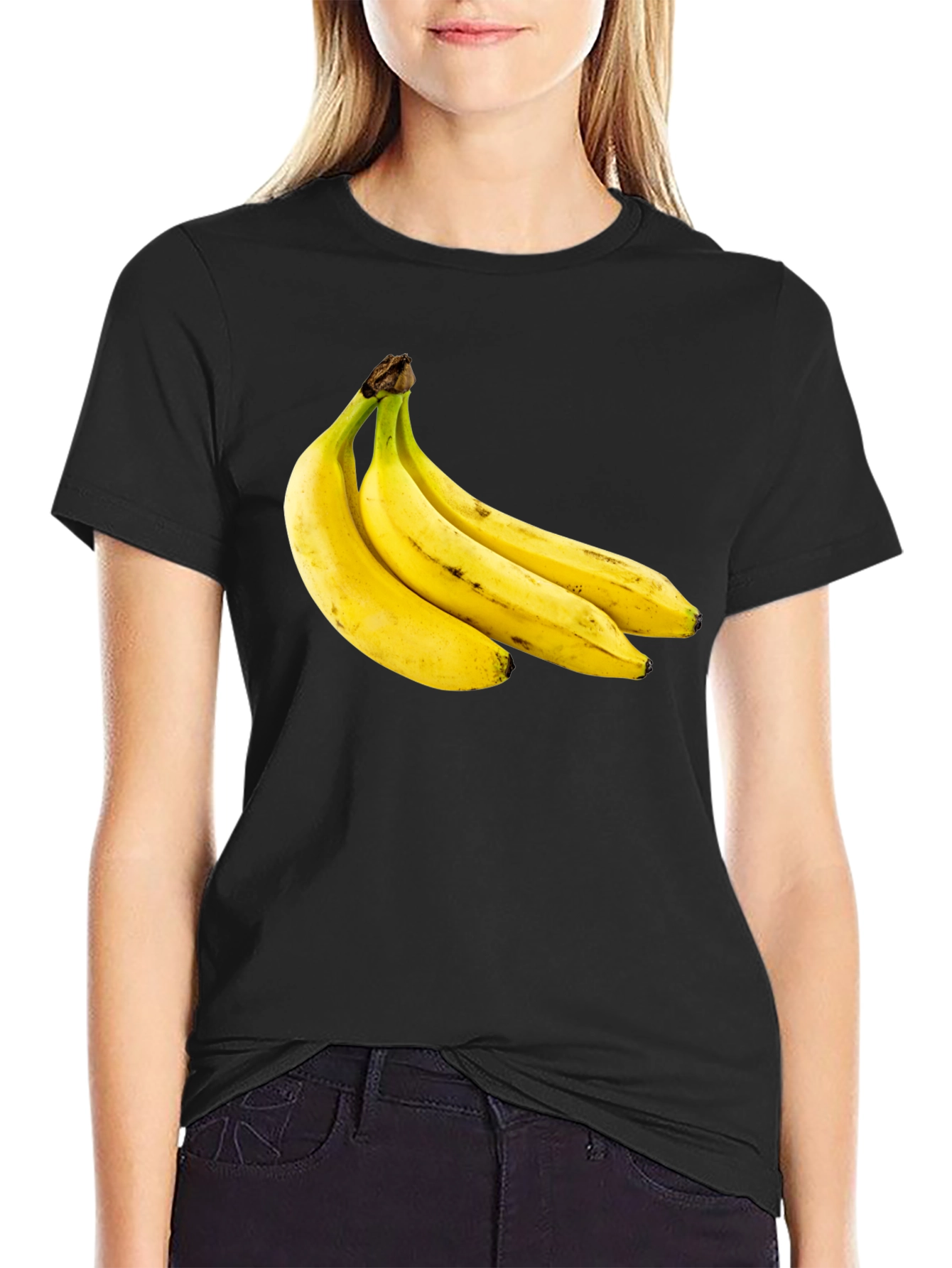Banana Bunch Graphic Black T-Shirt