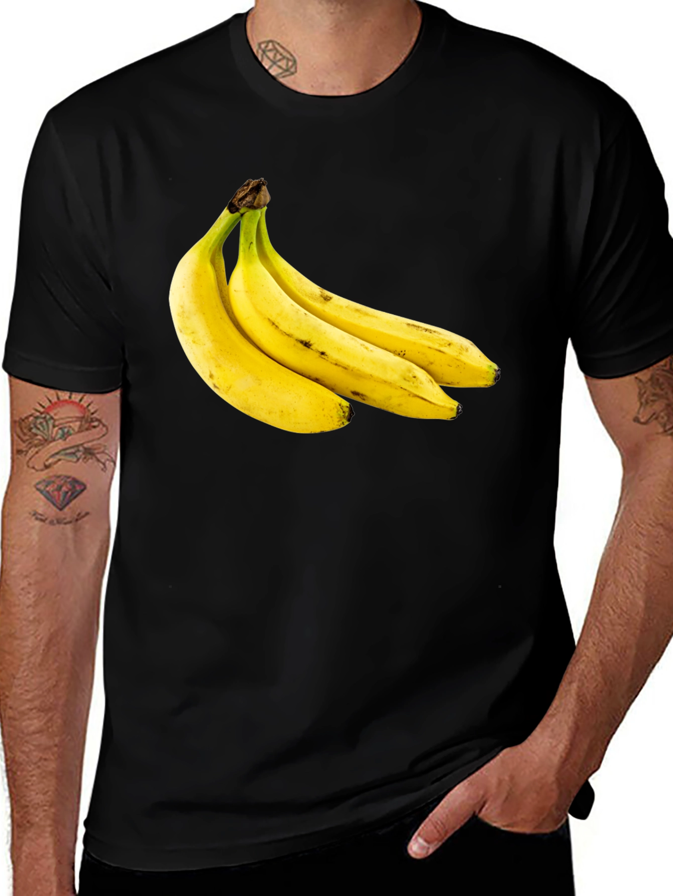 Banana Bunch Graphic Black T-Shirt