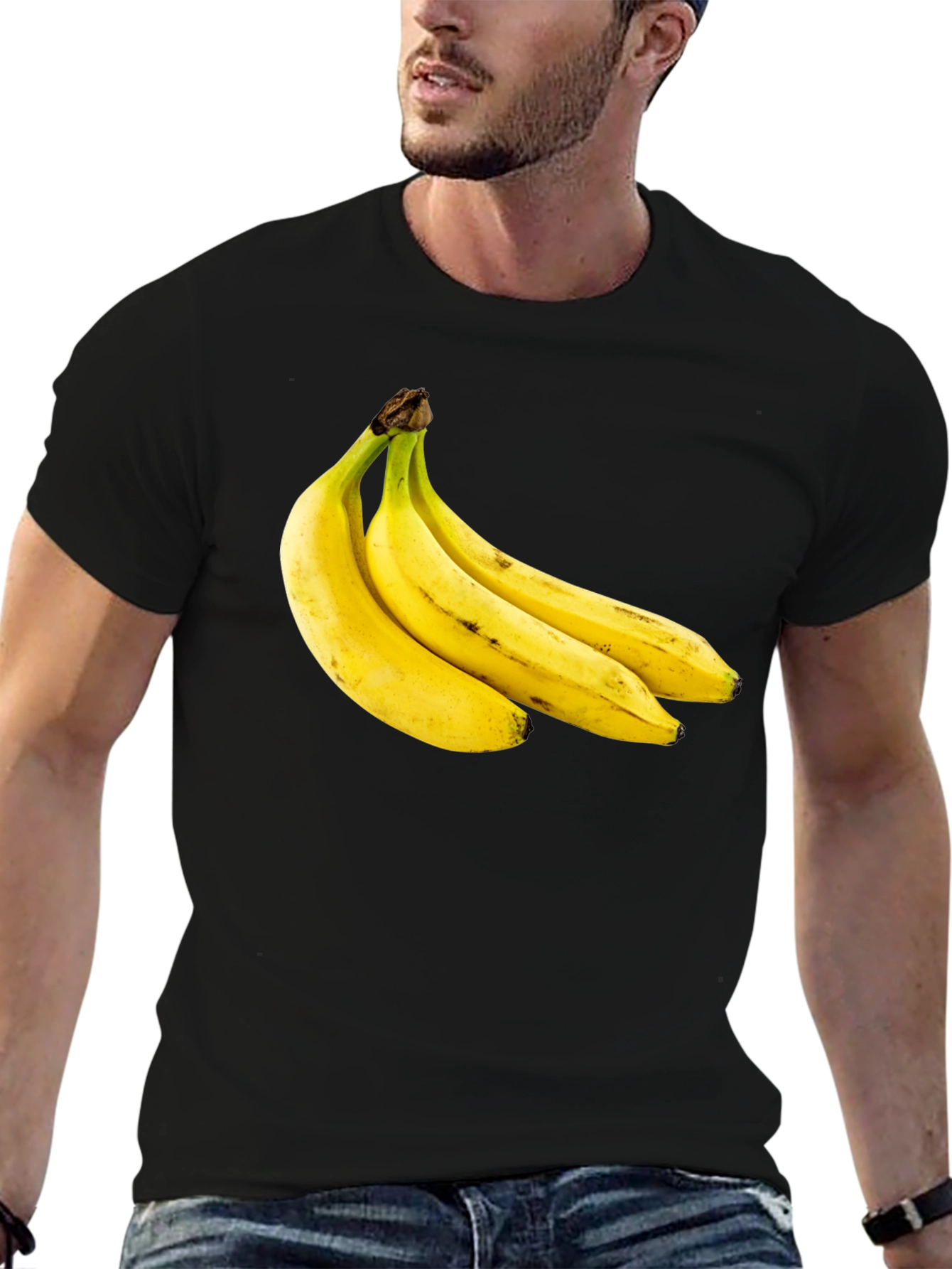 Banana Bunch Graphic Black T-Shirt