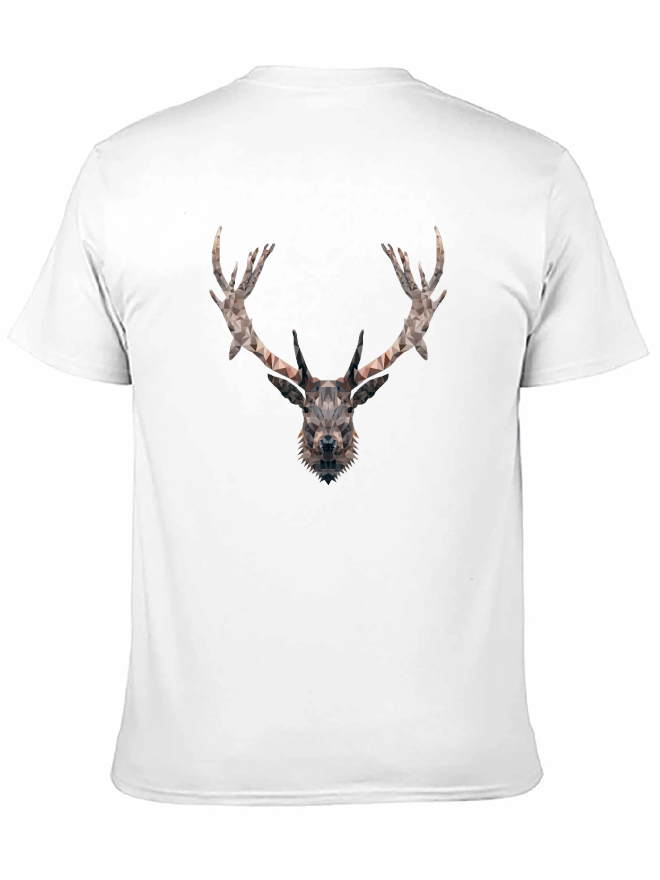 Geometric Deer Head Graphic Tee - Black