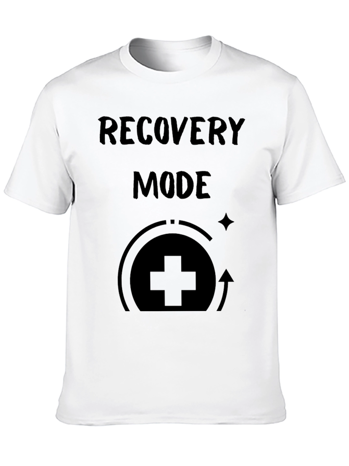 Recovery Mode Black Graphic Tee for Men
