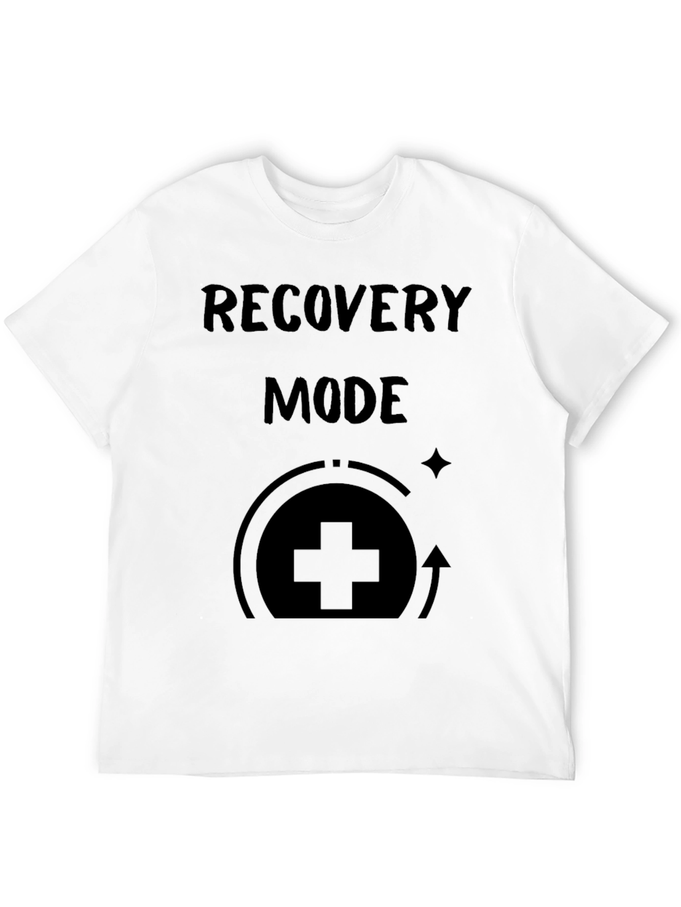 Recovery Mode Black Graphic Tee for Men