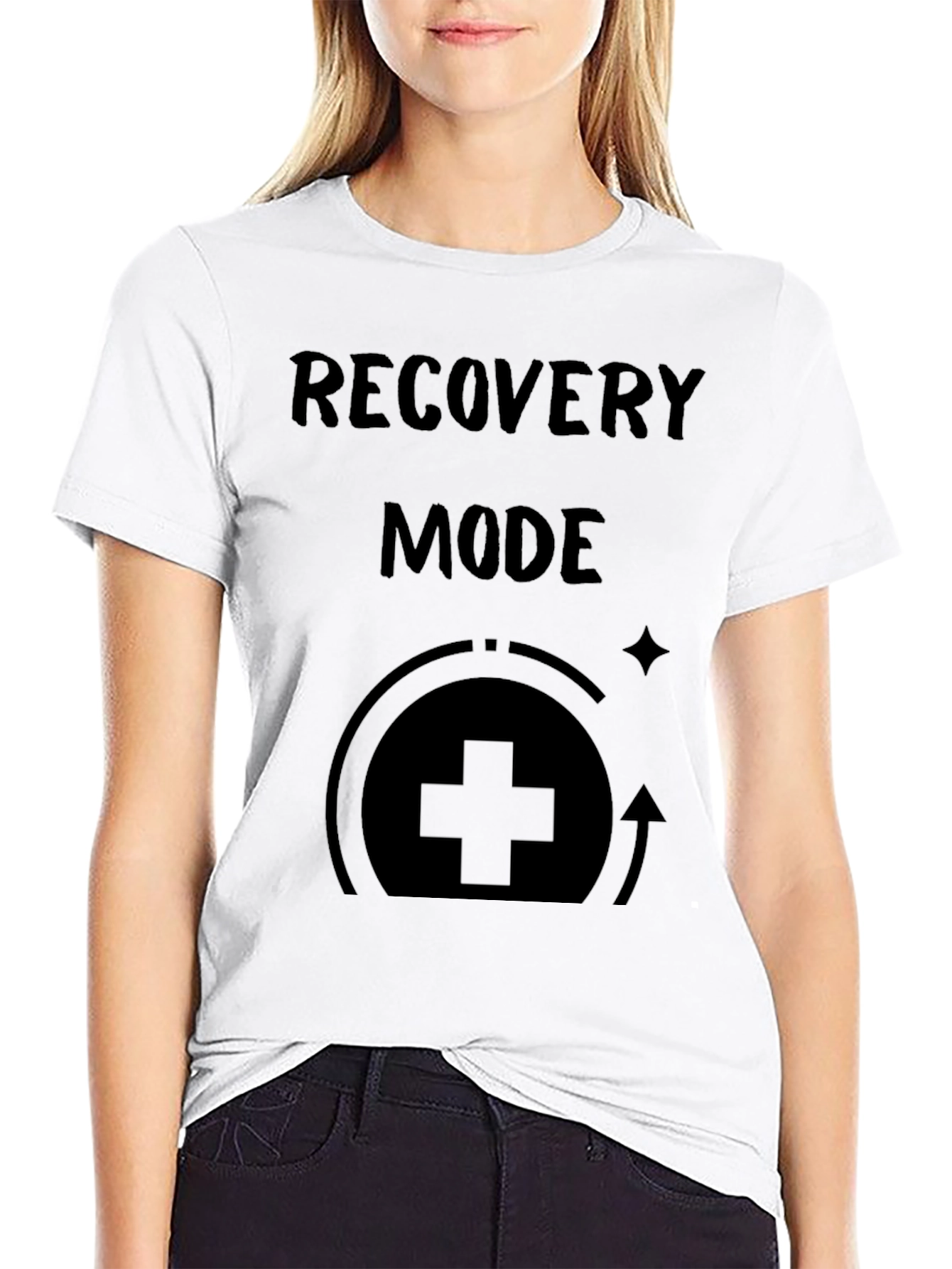 Recovery Mode Black Graphic Tee for Men