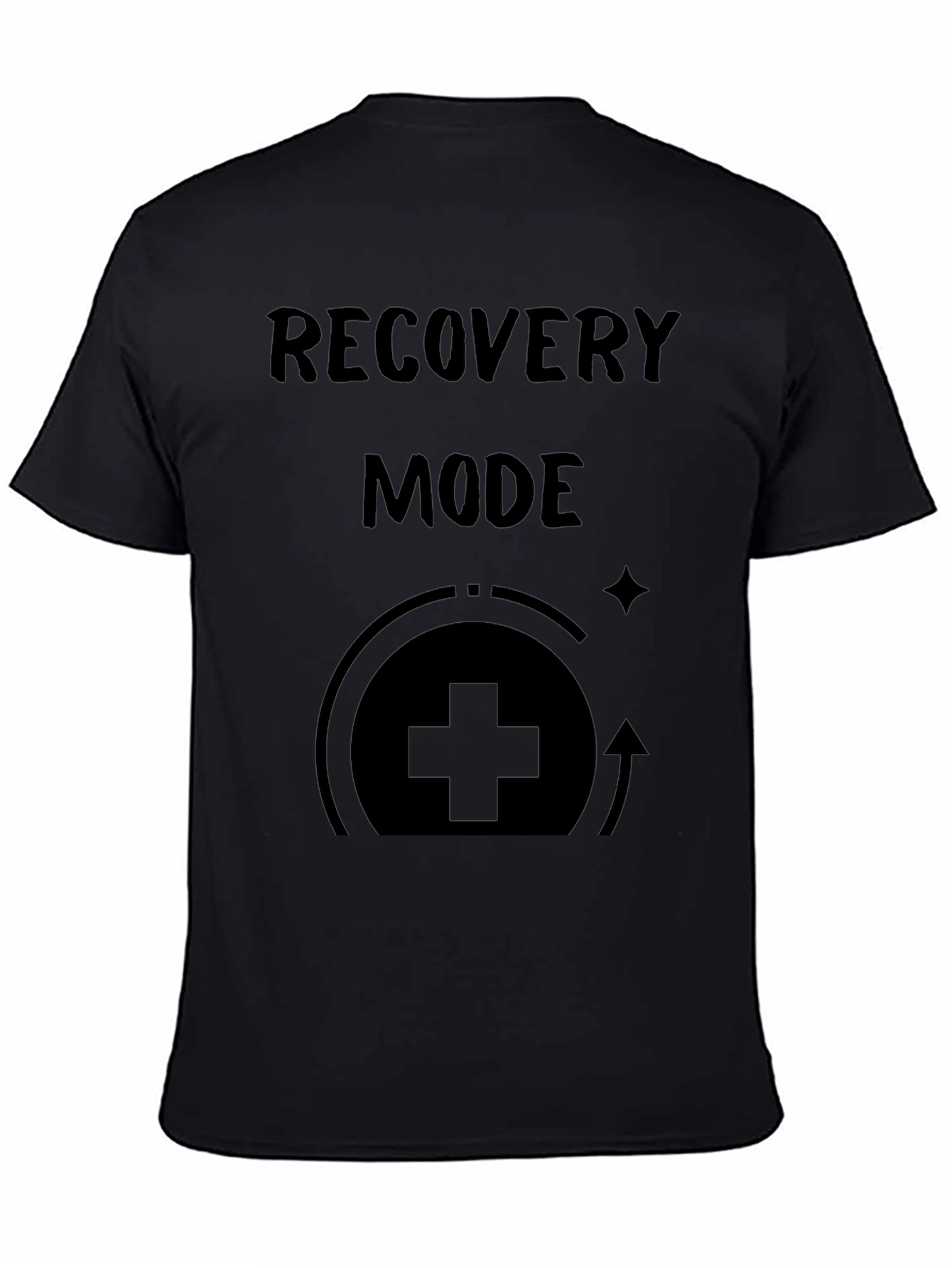 Recovery Mode Black Graphic Tee for Men