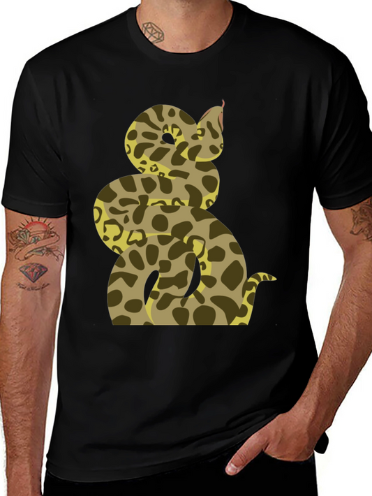 Snake Print T-Shirt - Mens Casual Tee