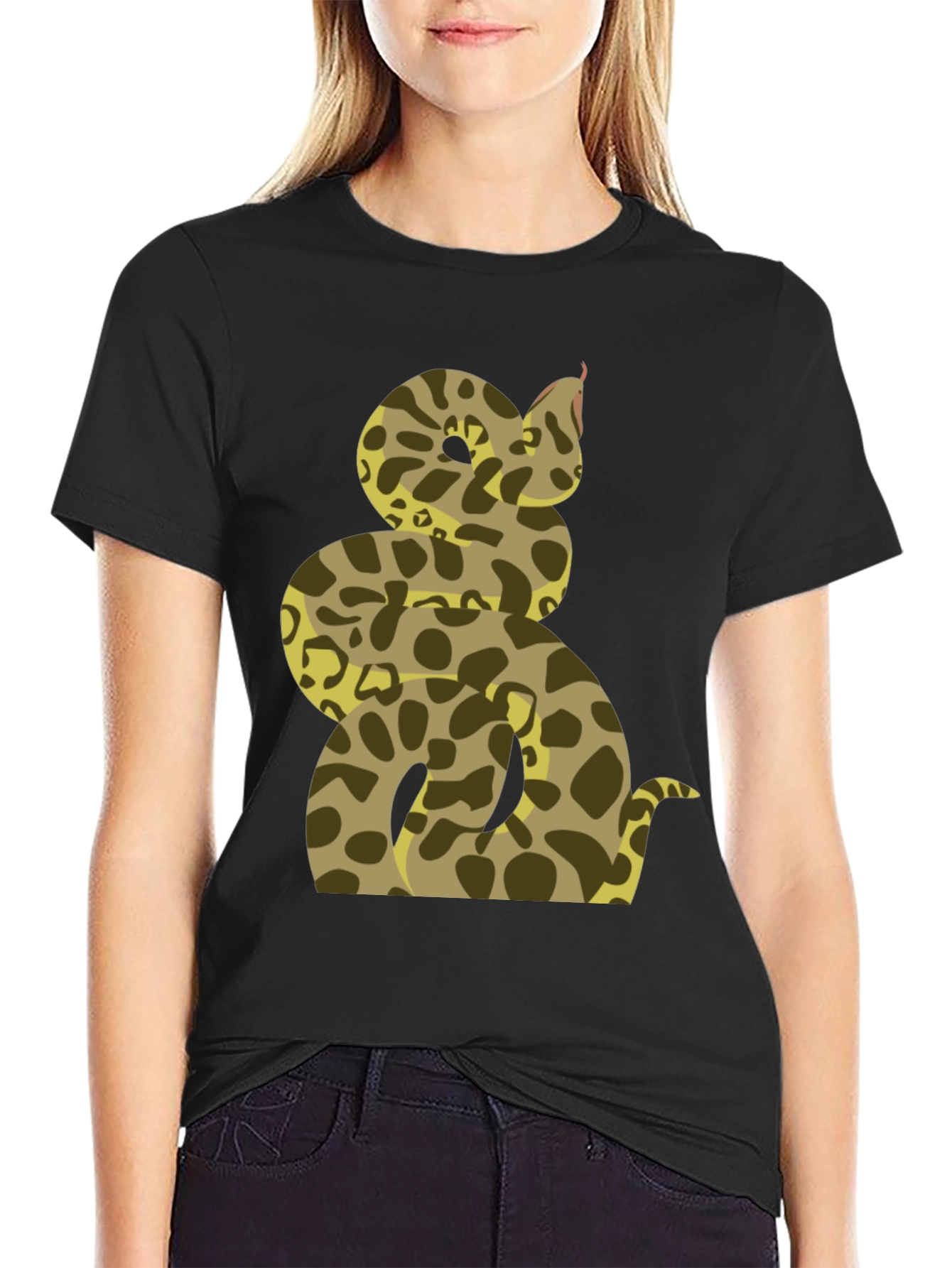 Snake Print T-Shirt - Mens Casual Tee