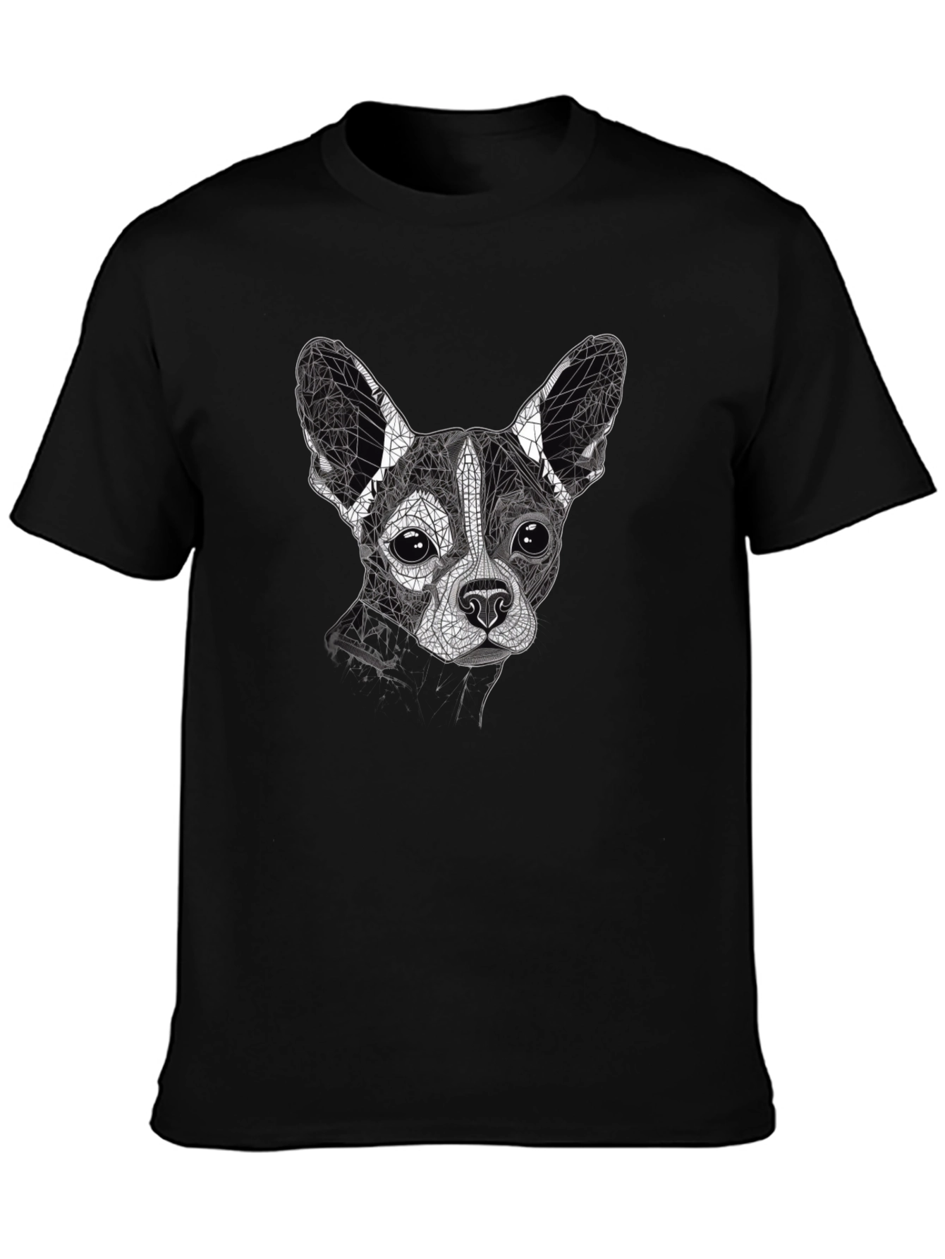 Geometric Dog Print T-Shirt - Stylish & Modern