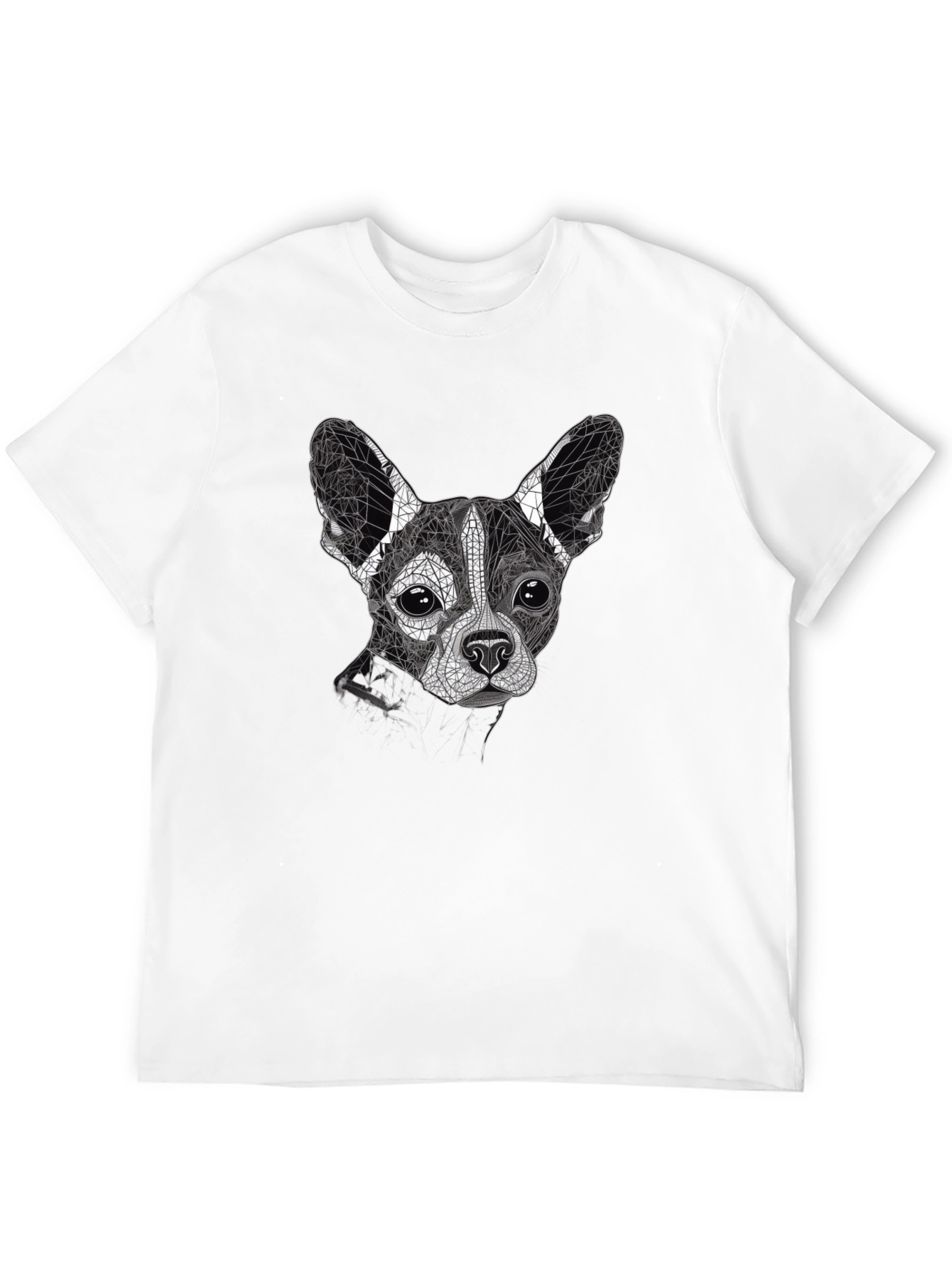 Geometric Dog Print T-Shirt - Stylish & Modern