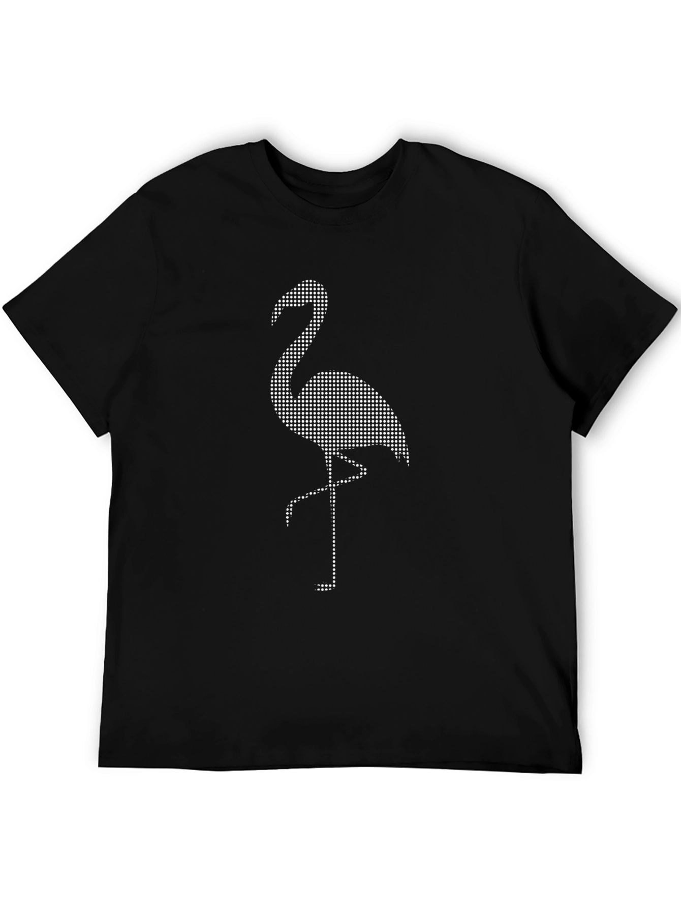 Black Flamingo Dot Pattern Tee