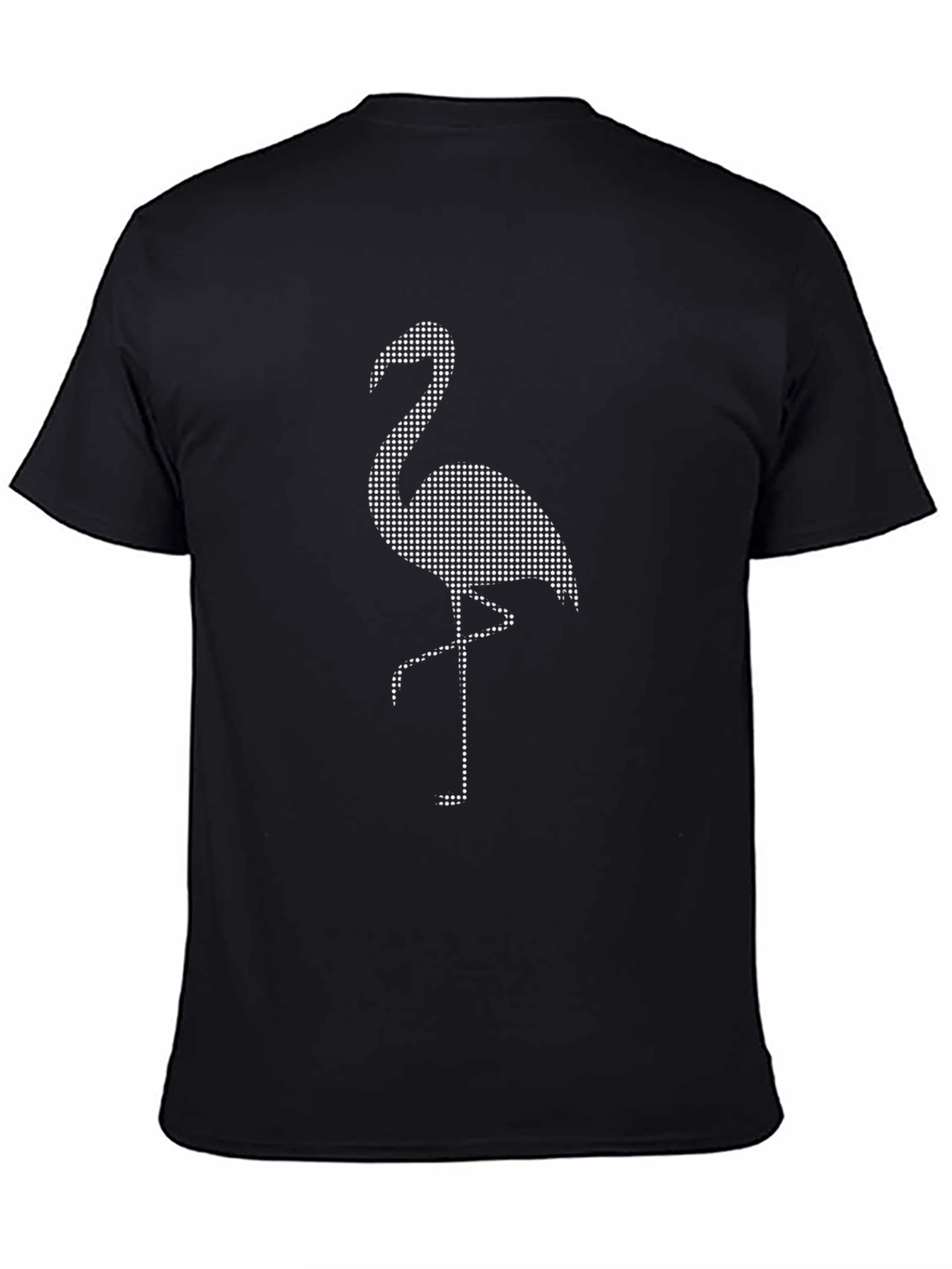 Black Flamingo Dot Pattern Tee