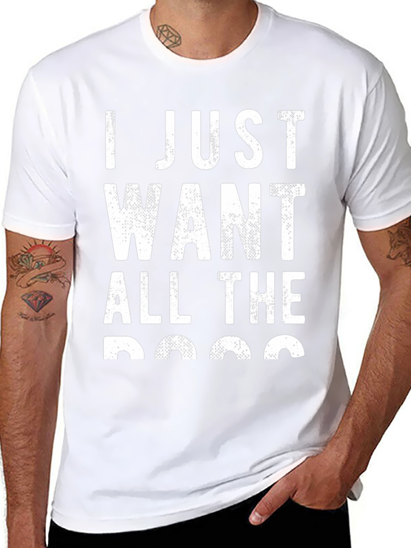 I Just Want All The Dogs Black Tee