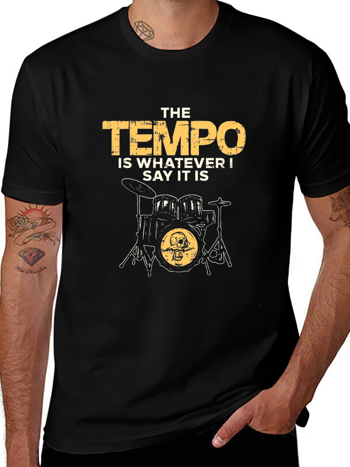 Tempo Drummer Graphic T-Shirt - Music Lover Tee