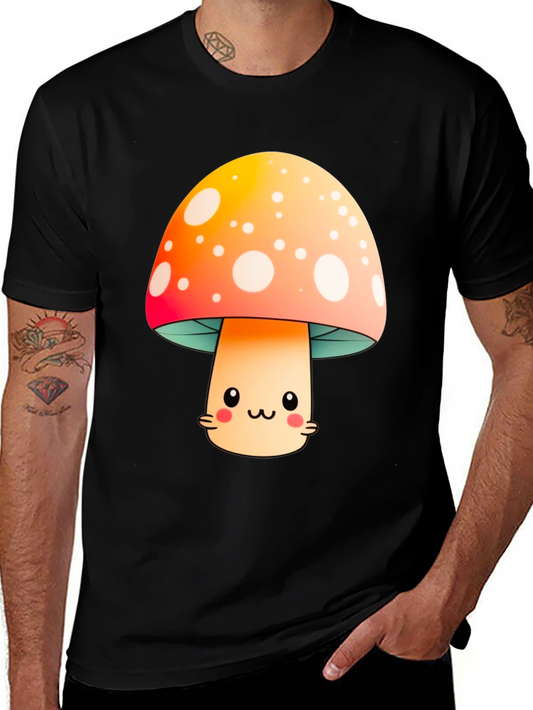 Cute Mushroom Graphic Tee - Kawaii Style