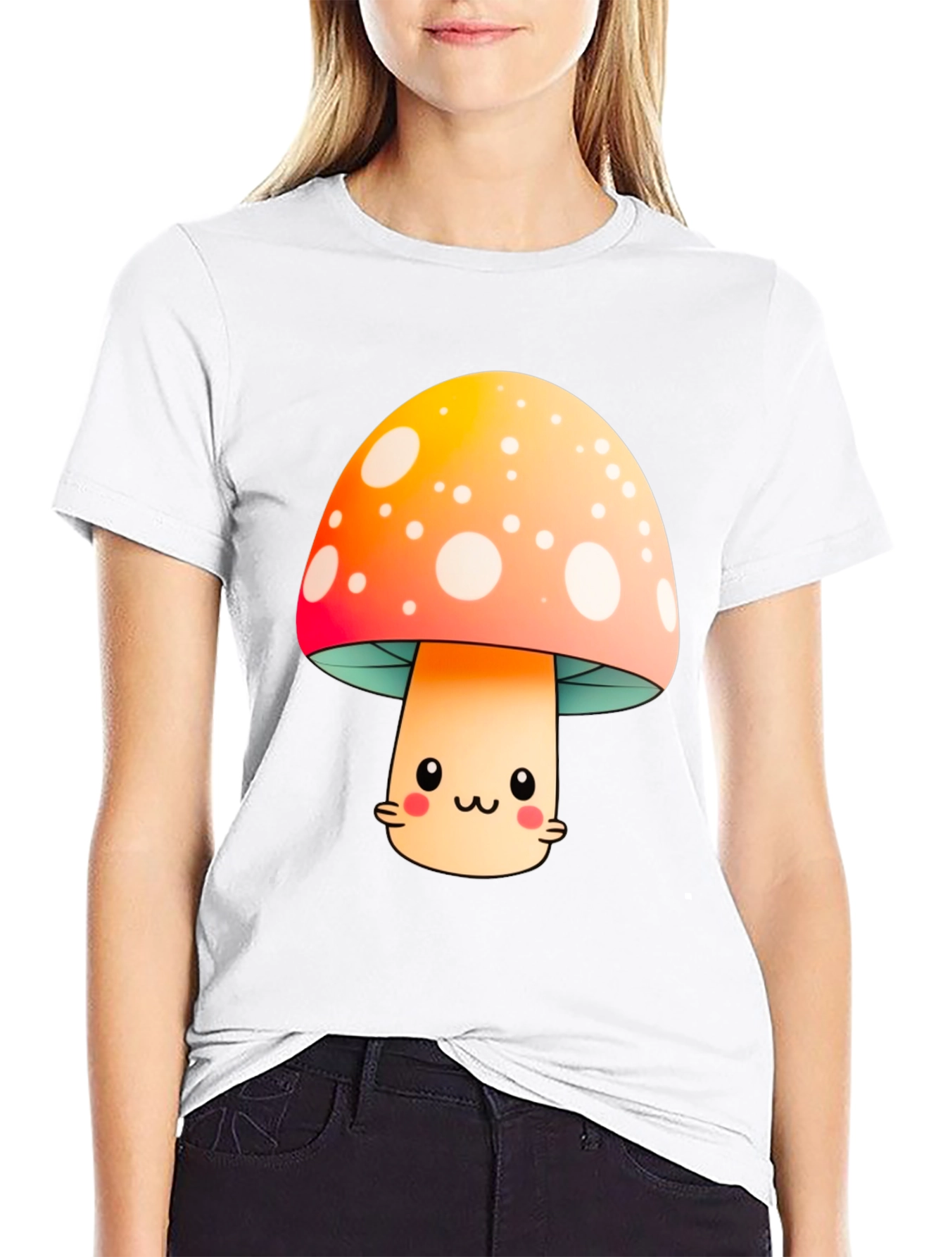 Cute Mushroom Graphic Tee - Kawaii Style