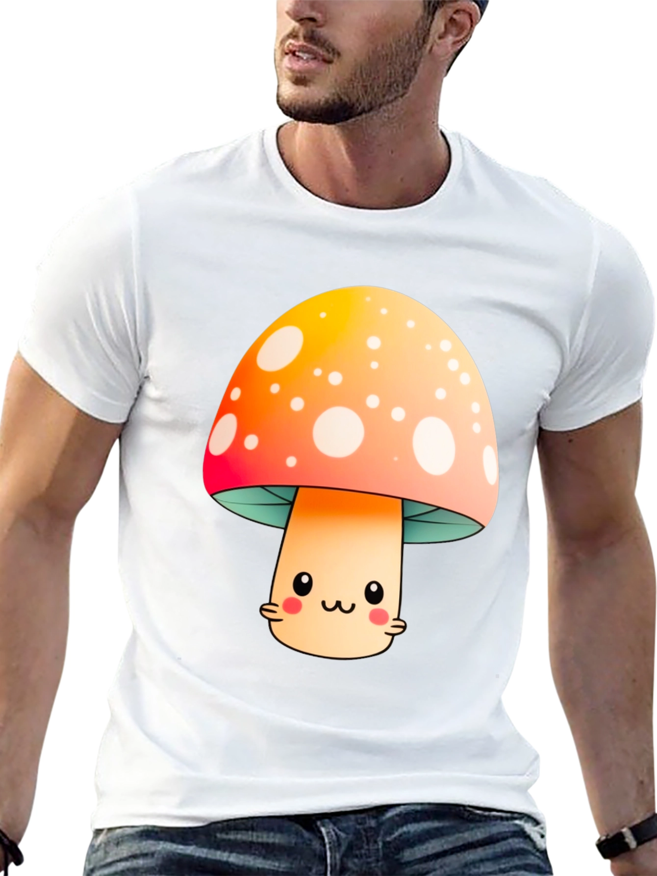 Cute Mushroom Graphic Tee - Kawaii Style