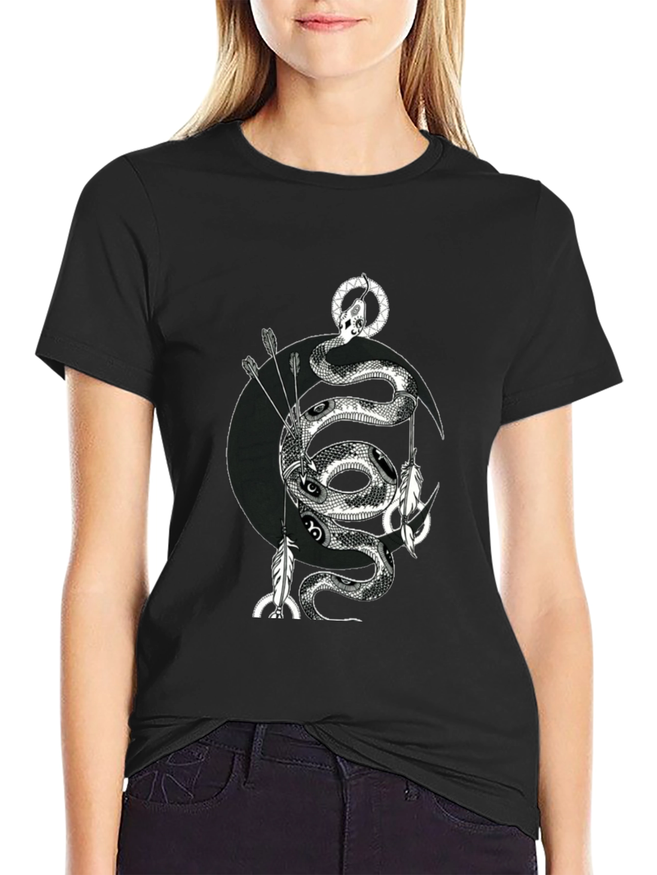 Serpent Moon Arrow T-Shirt - Black