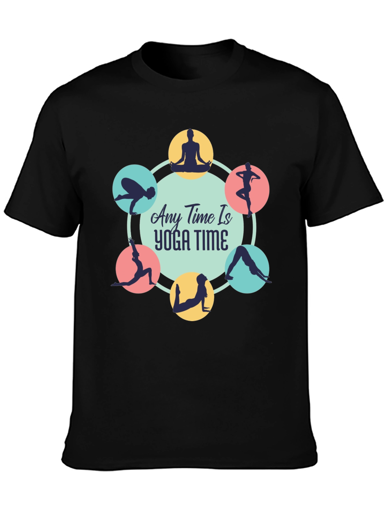 Yoga Time Black Tee: Find Your Zen