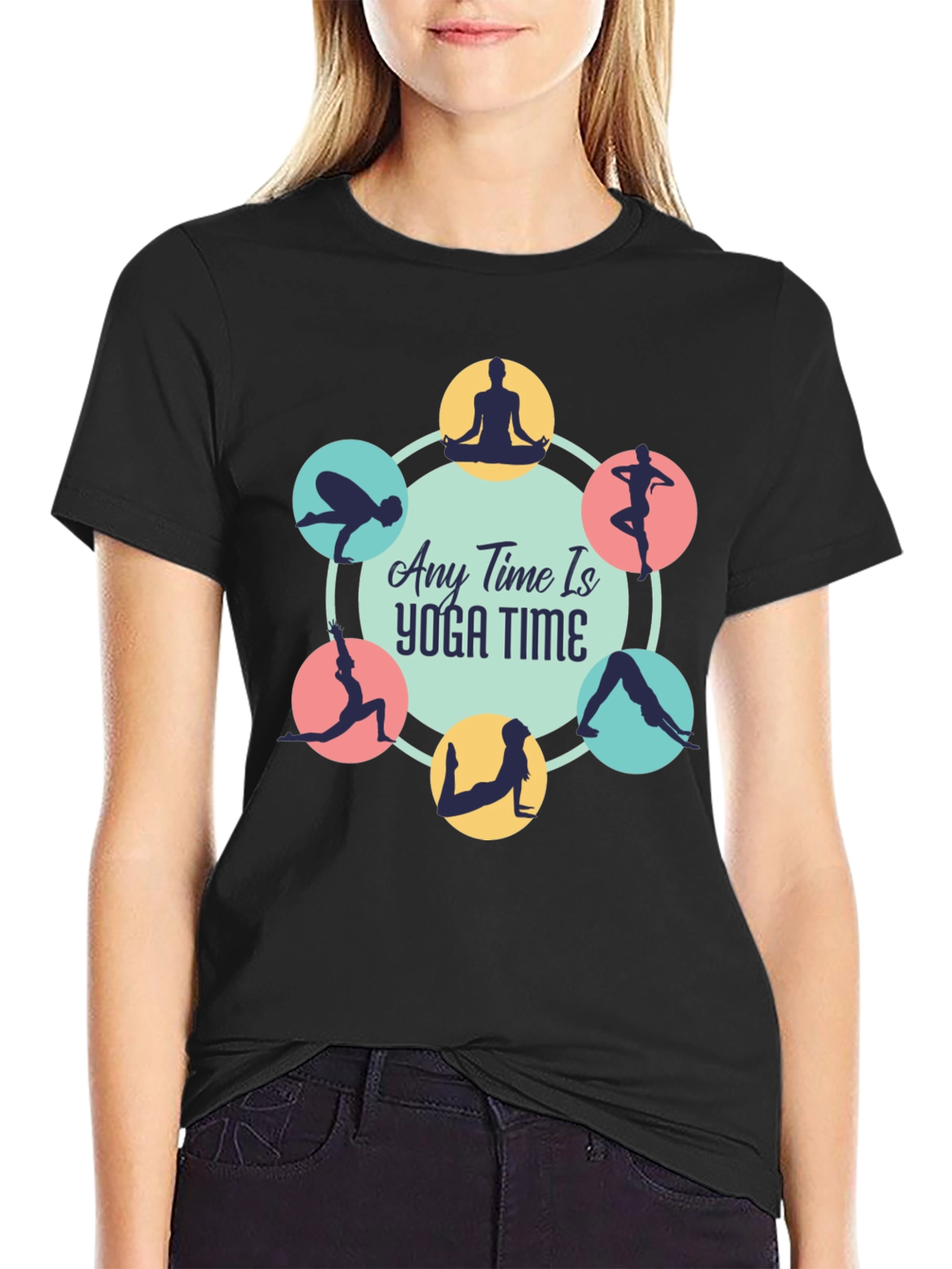 Yoga Time Black Tee: Find Your Zen