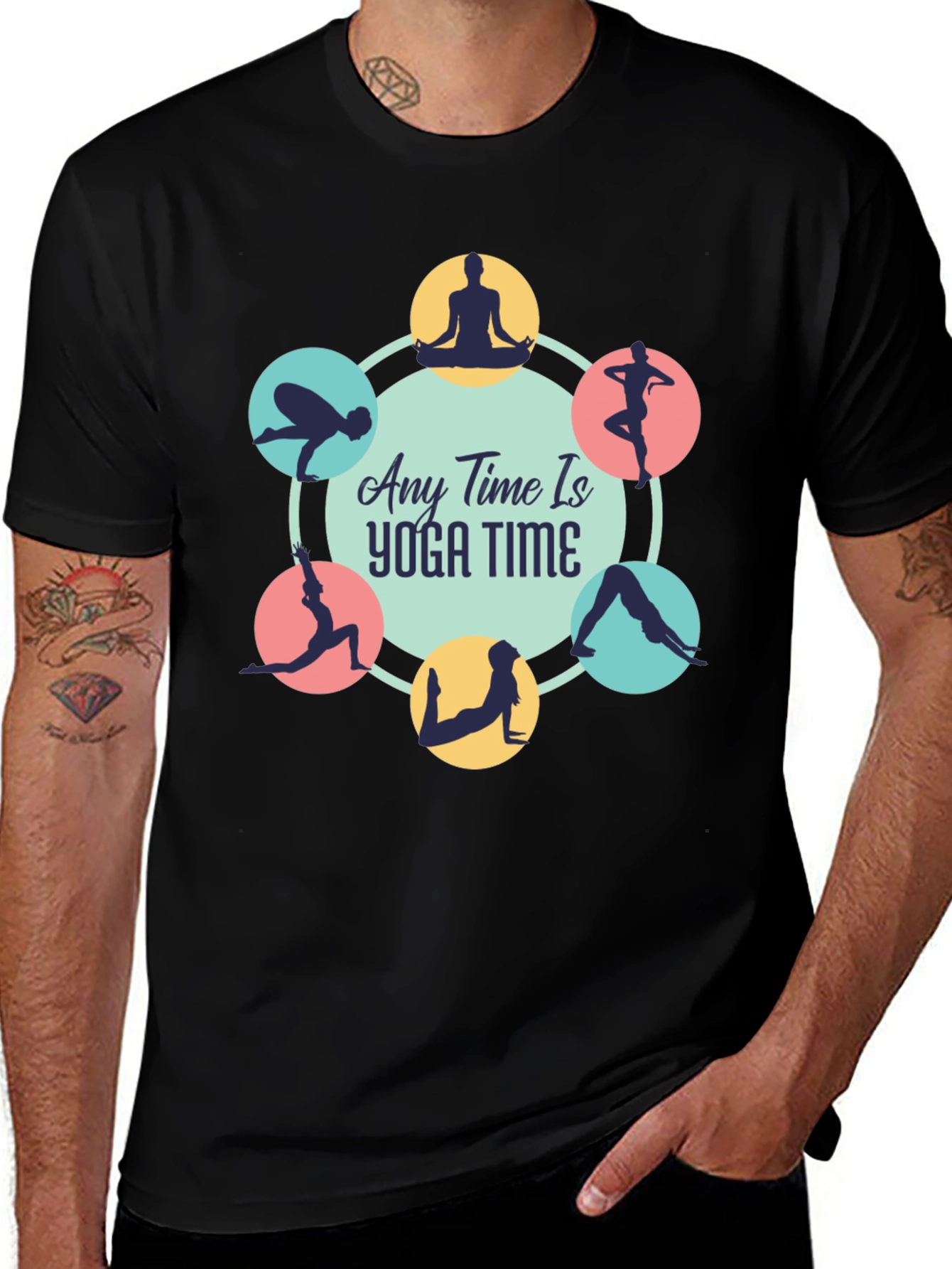 Yoga Time Black Tee: Find Your Zen