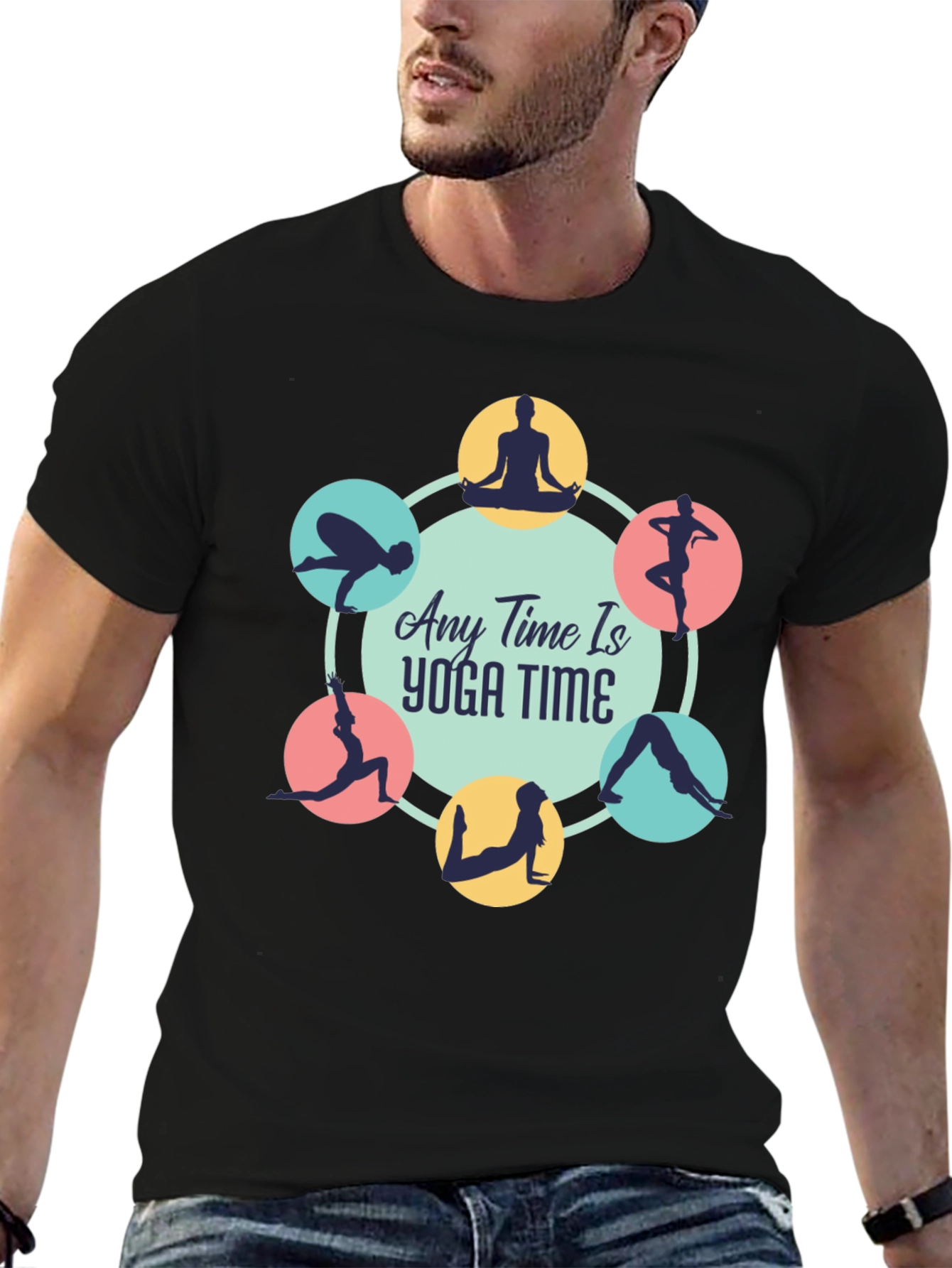 Yoga Time Black Tee: Find Your Zen
