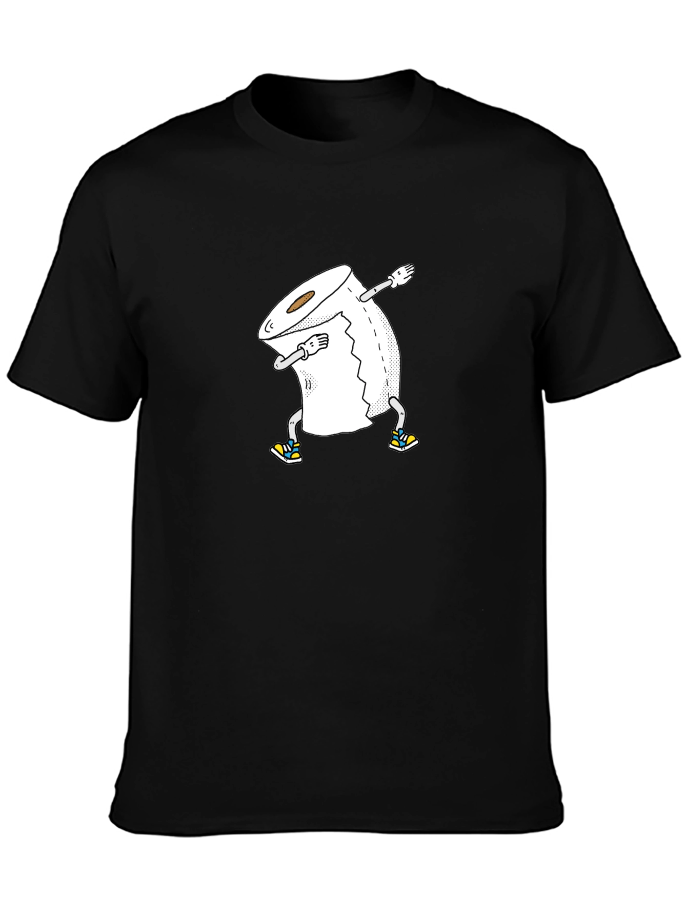 Dabbing Toilet Paper Roll Graphic Tee - Black T-Shirt