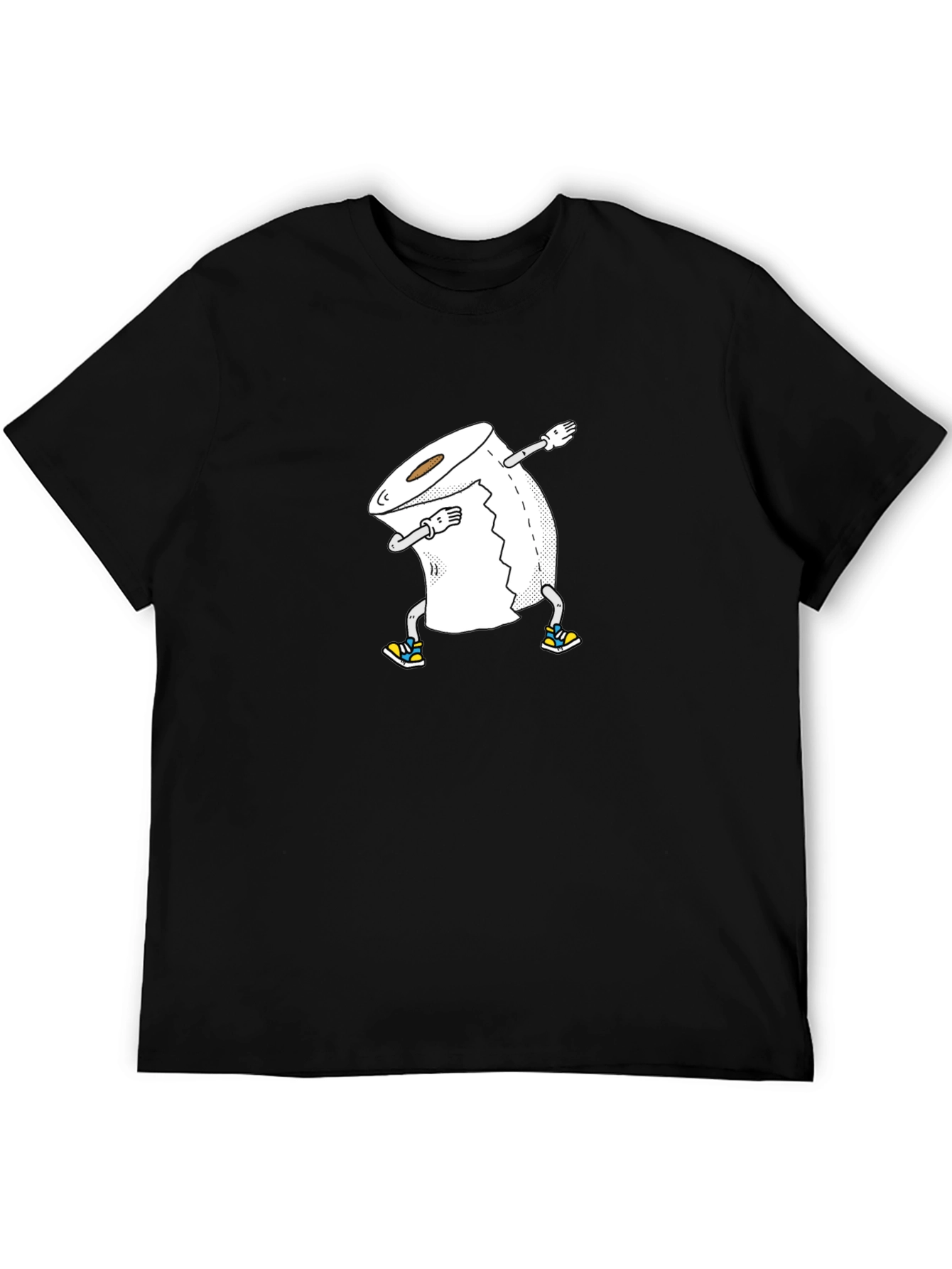 Dabbing Toilet Paper Roll Graphic Tee - Black T-Shirt