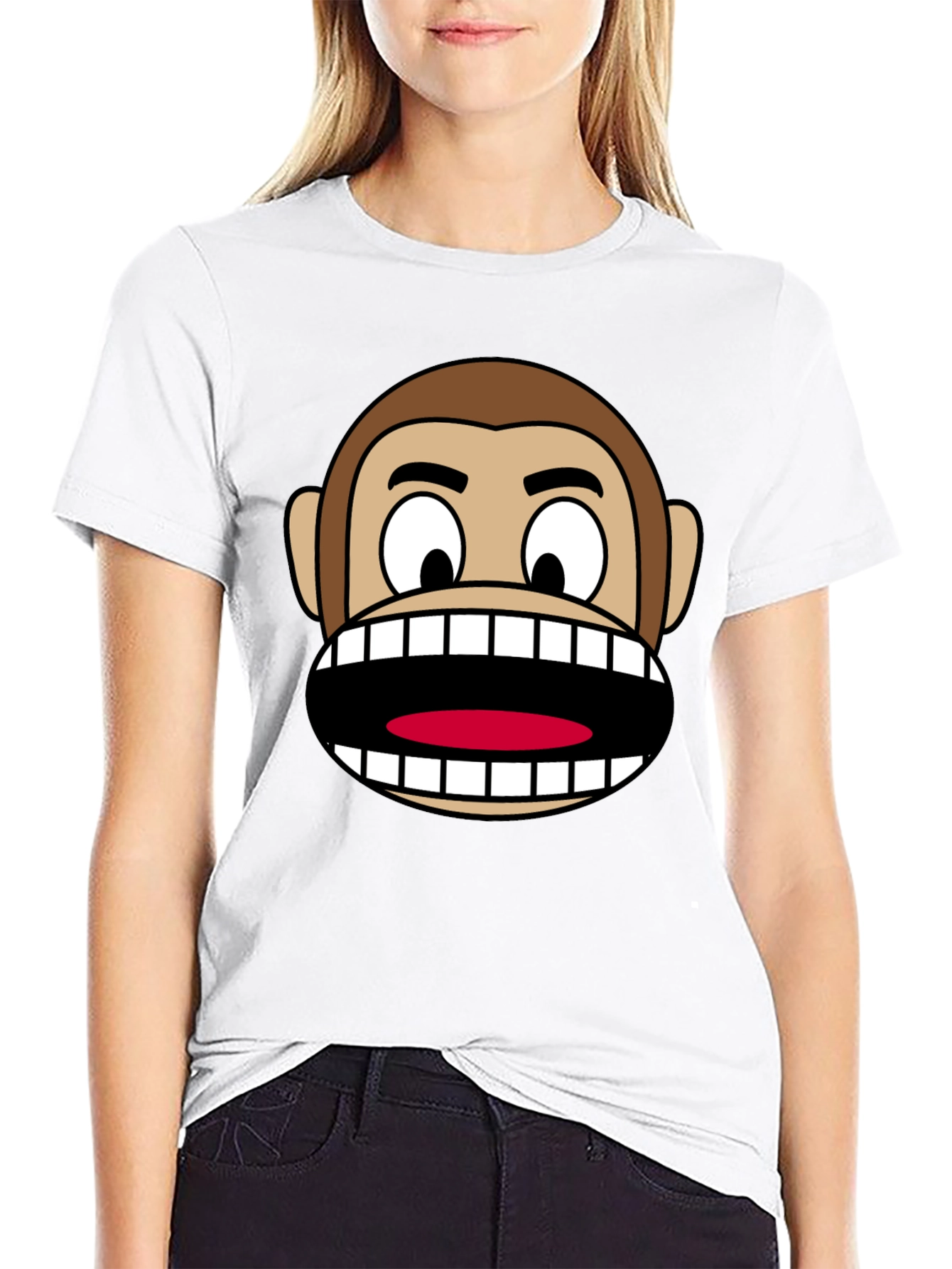 Funny Monkey Face Graphic T-Shirt
