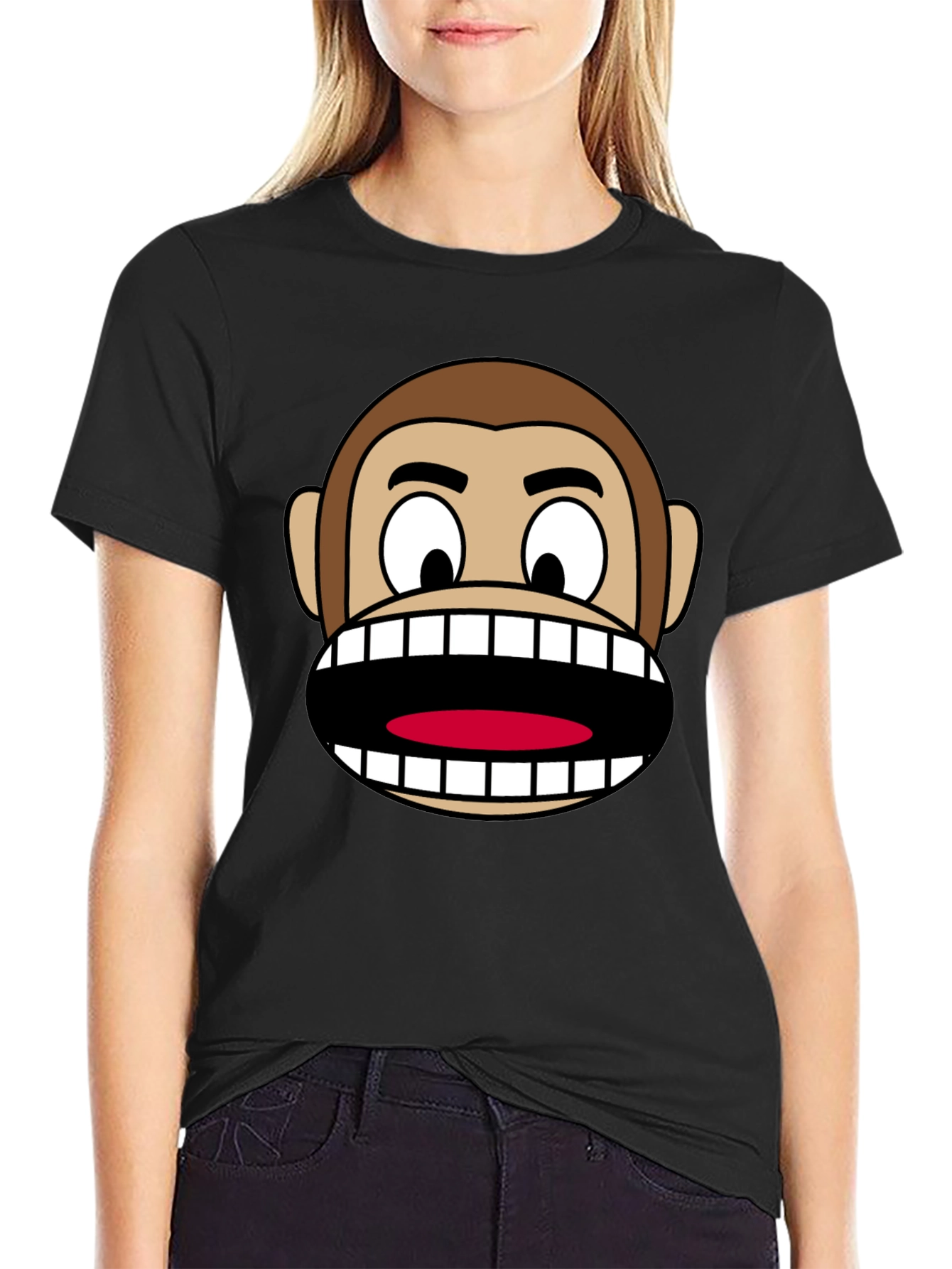 Funny Monkey Face Graphic T-Shirt
