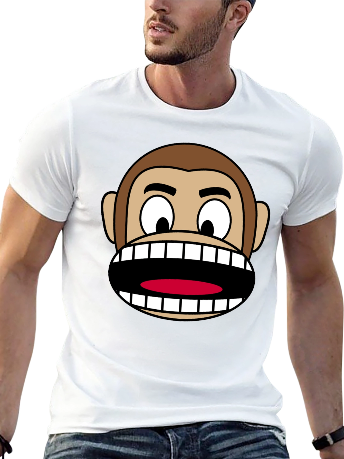 Funny Monkey Face Graphic T-Shirt