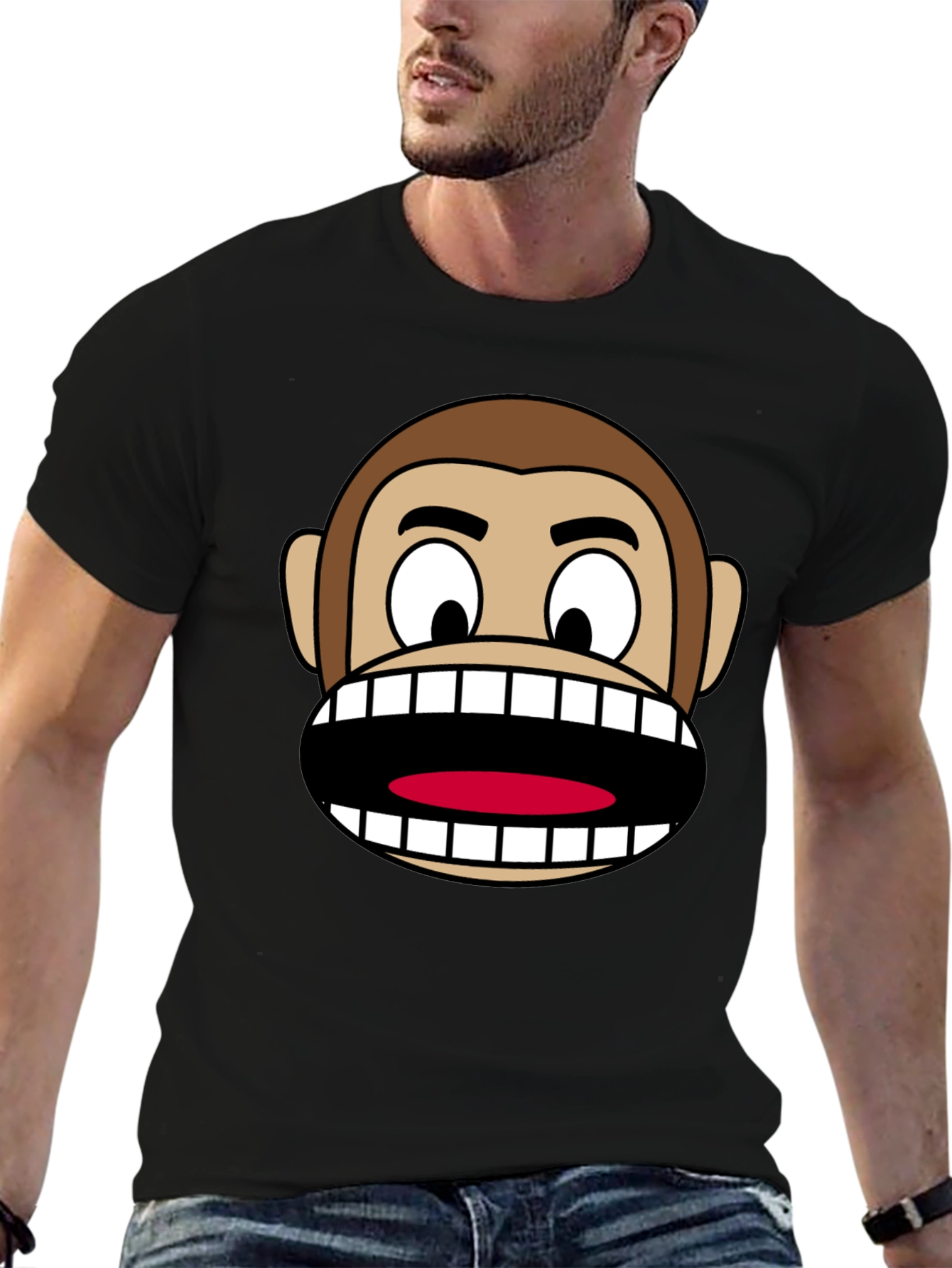 Funny Monkey Face Graphic T-Shirt