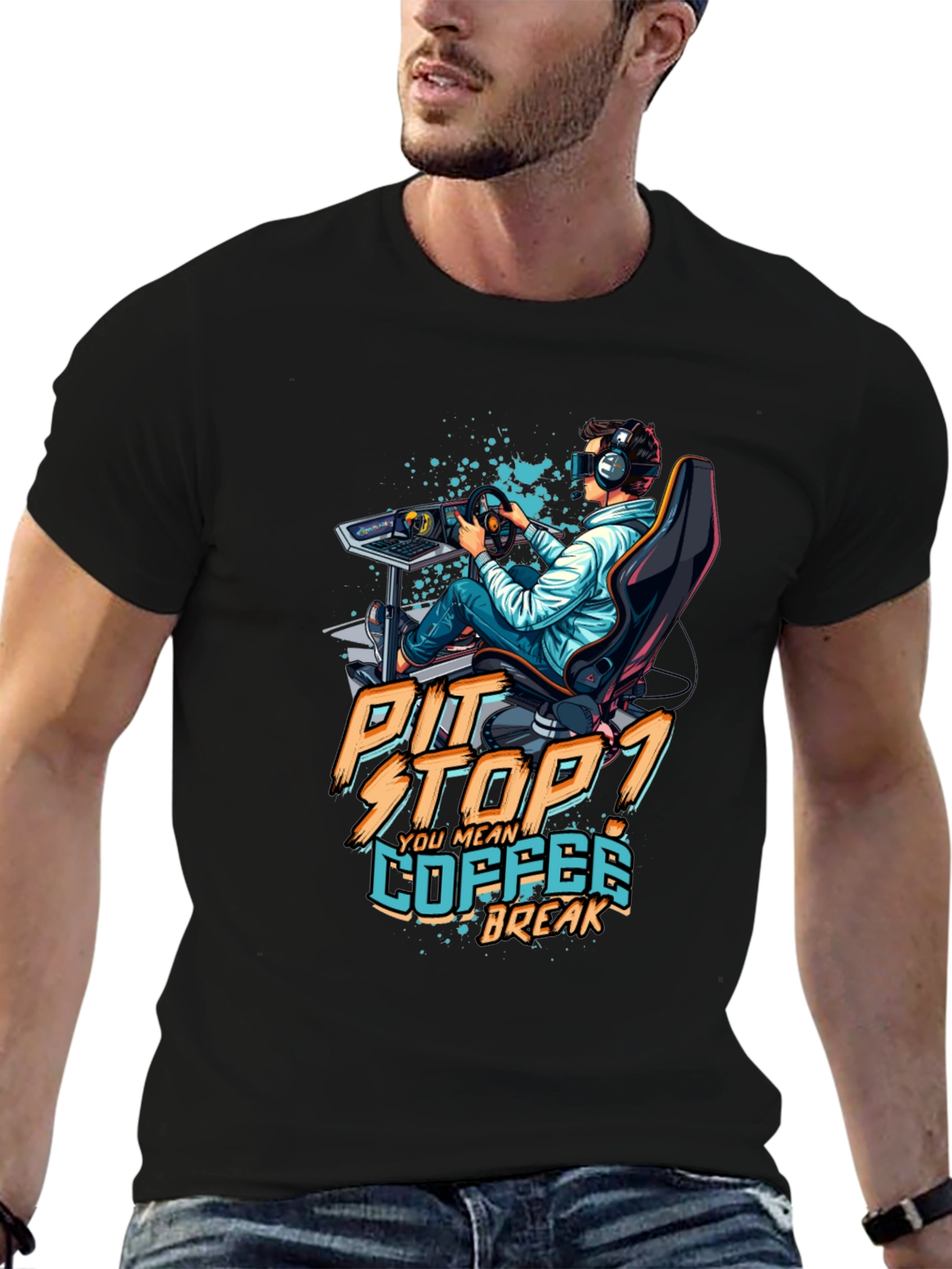 Pit Stop Coffee Break Gaming T-Shirt