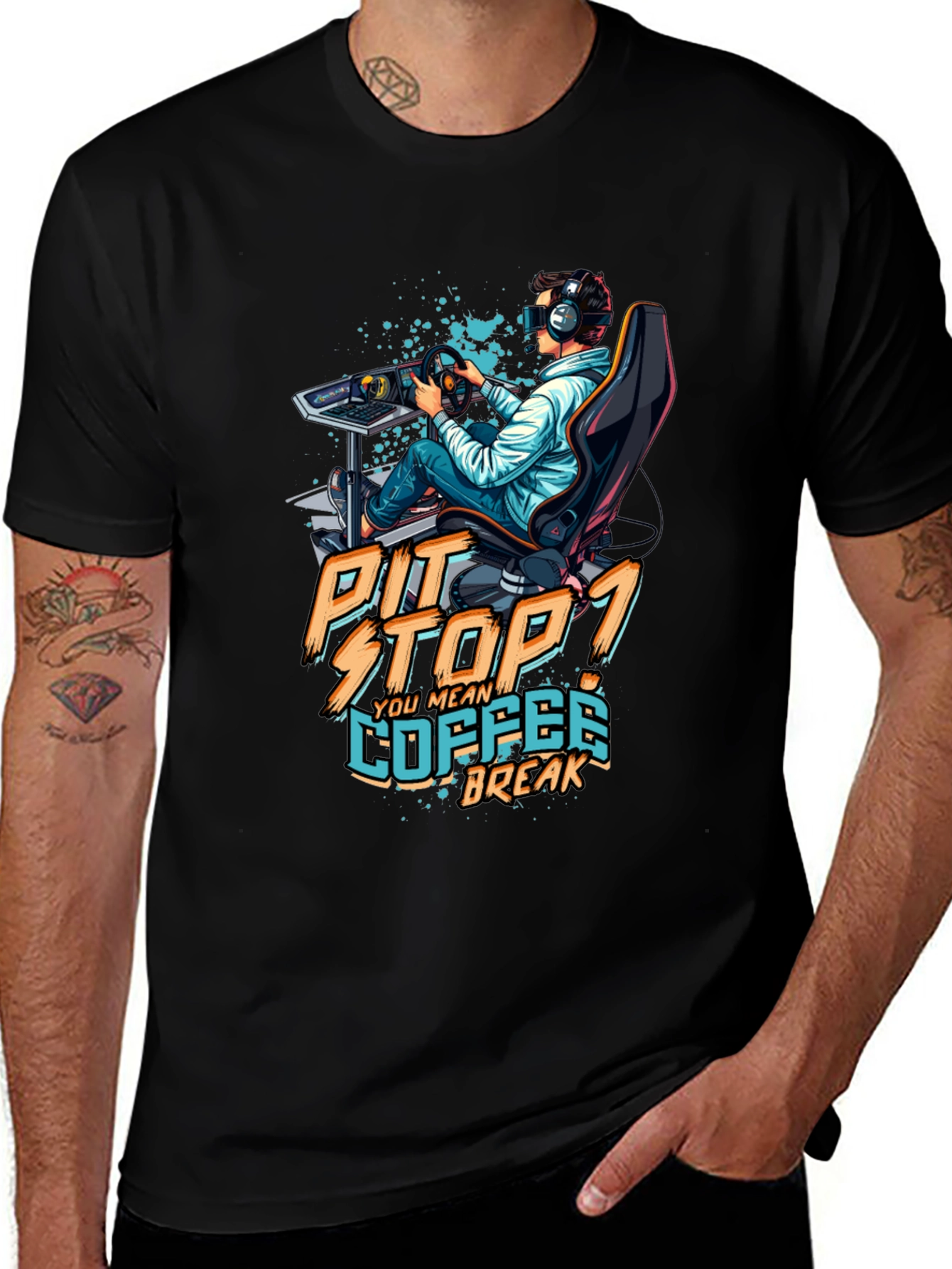 Pit Stop Coffee Break Gaming T-Shirt