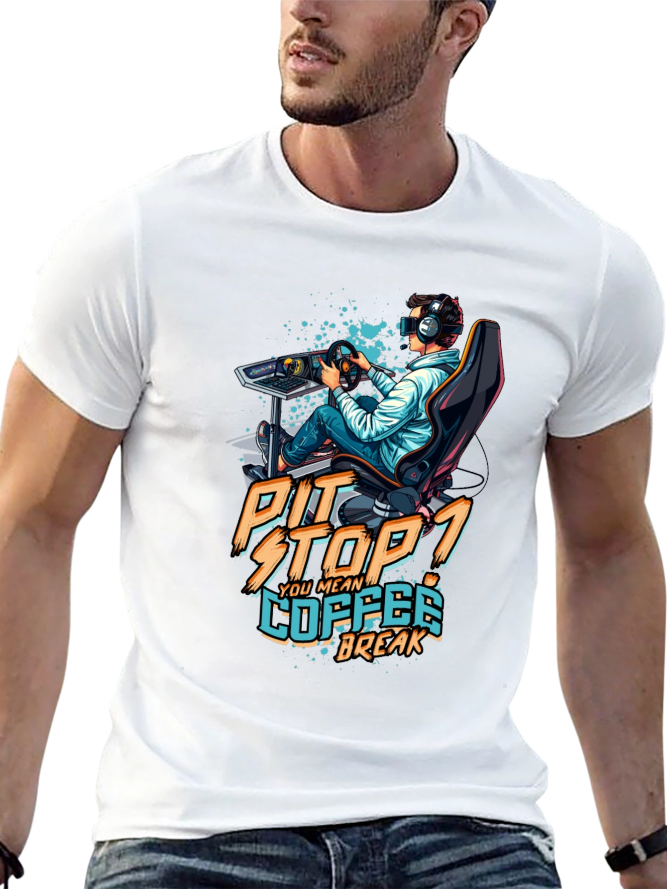Pit Stop Coffee Break Gaming T-Shirt
