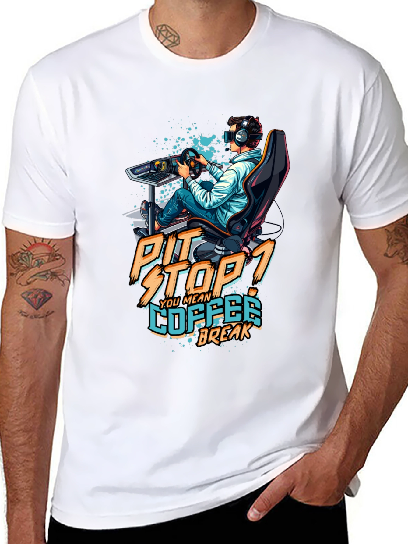 Pit Stop Coffee Break Gaming T-Shirt
