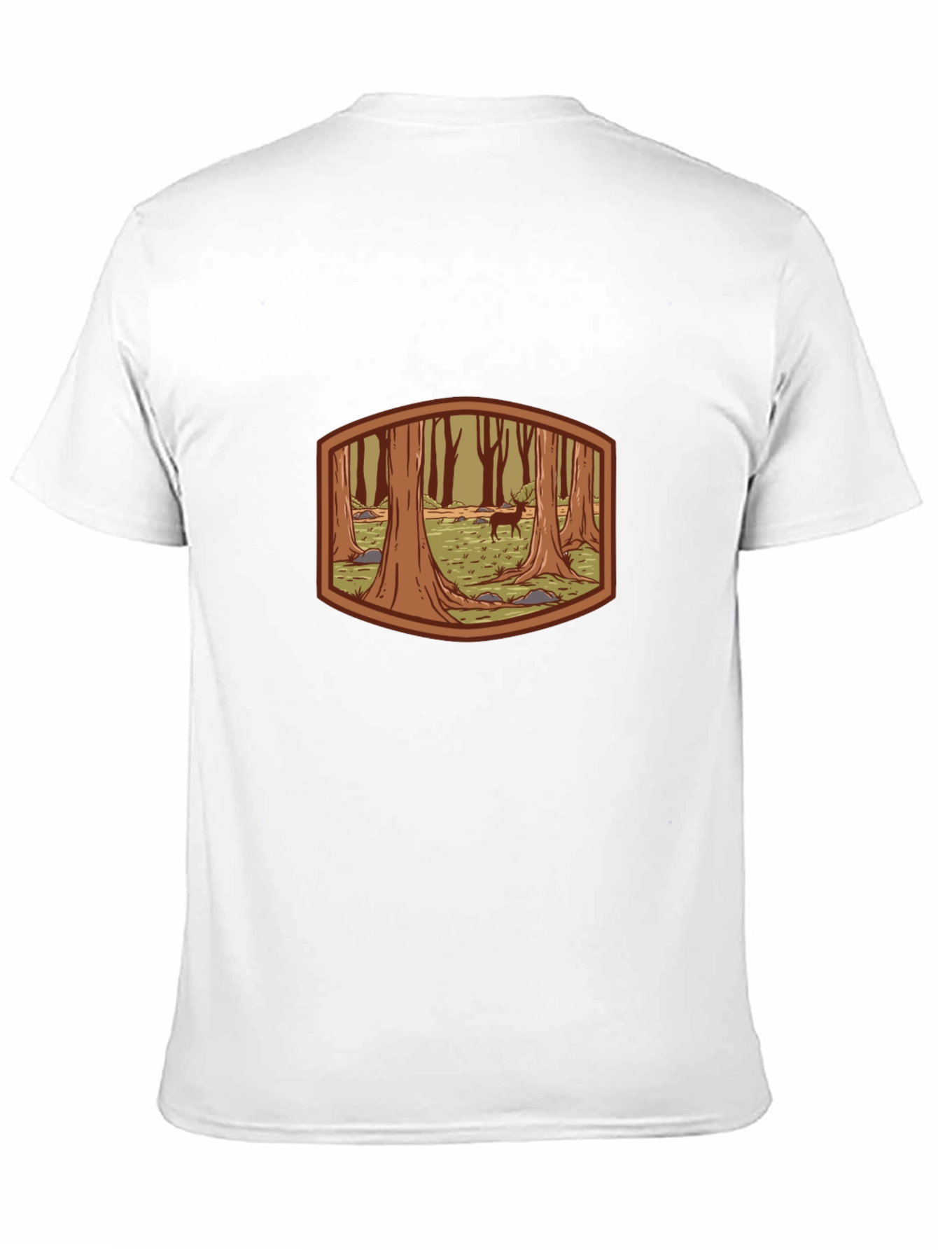 Forest Deer Graphic Tee - Black Cotton T-Shirt