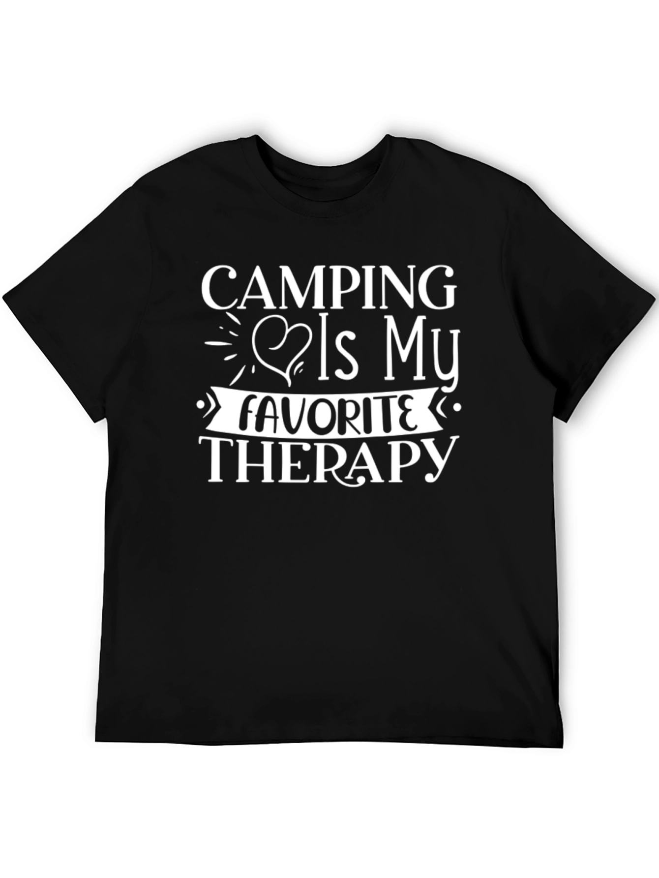 Camping is My Therapy Black Graphic Tee