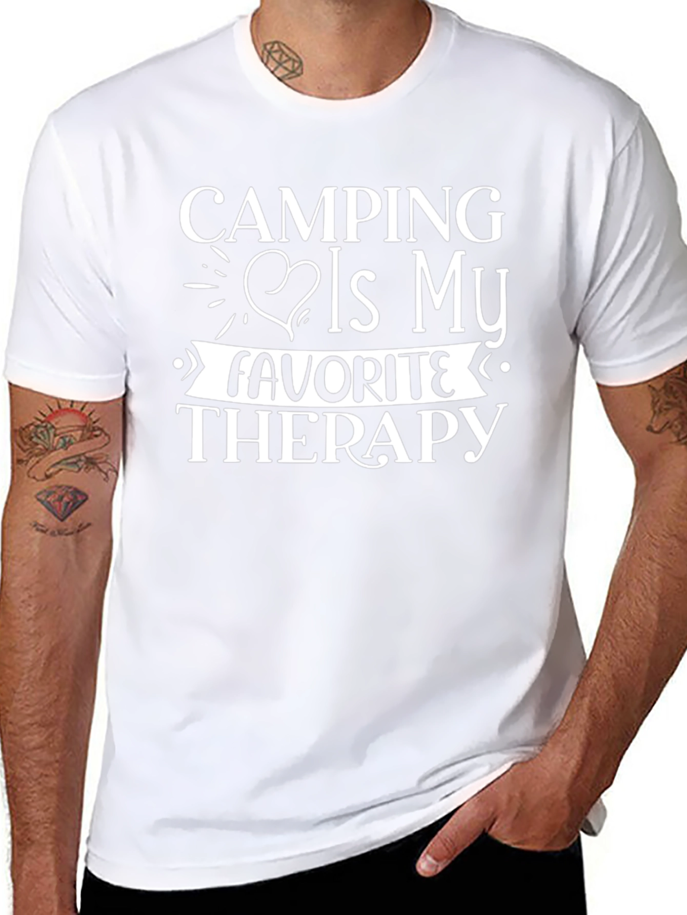 Camping is My Therapy Black Graphic Tee
