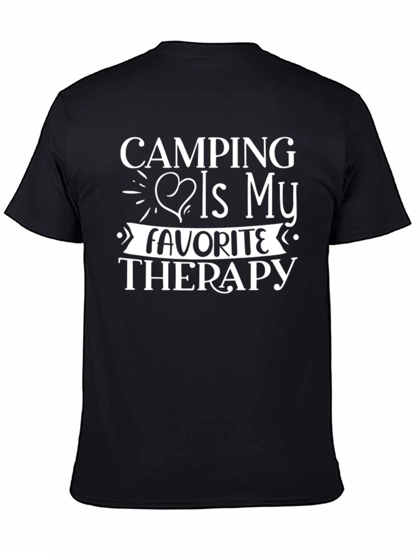 Camping is My Therapy Black Graphic Tee