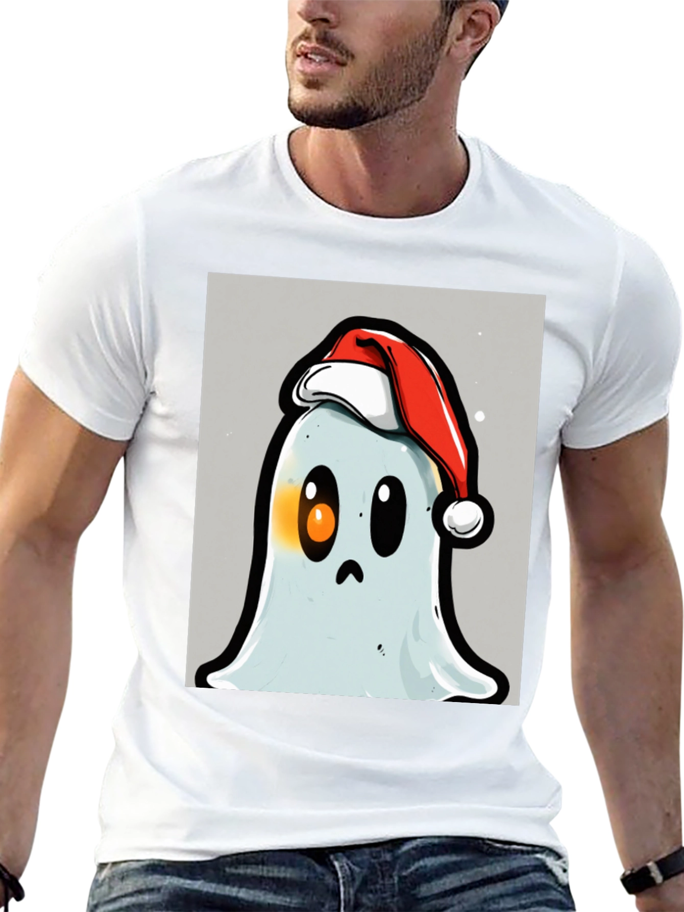 Festive Ghost T-Shirt - Holiday Spirit