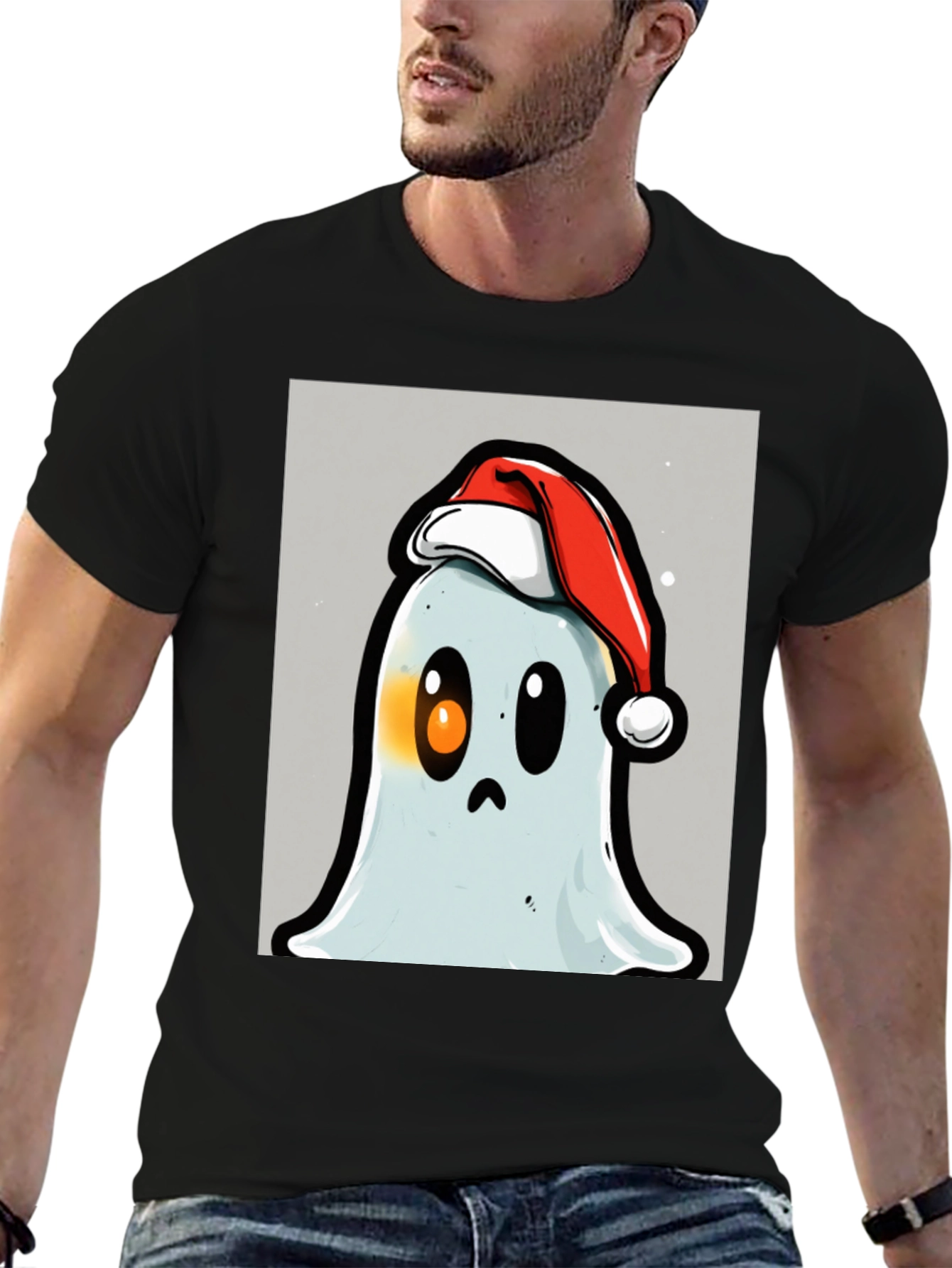 Festive Ghost T-Shirt - Holiday Spirit