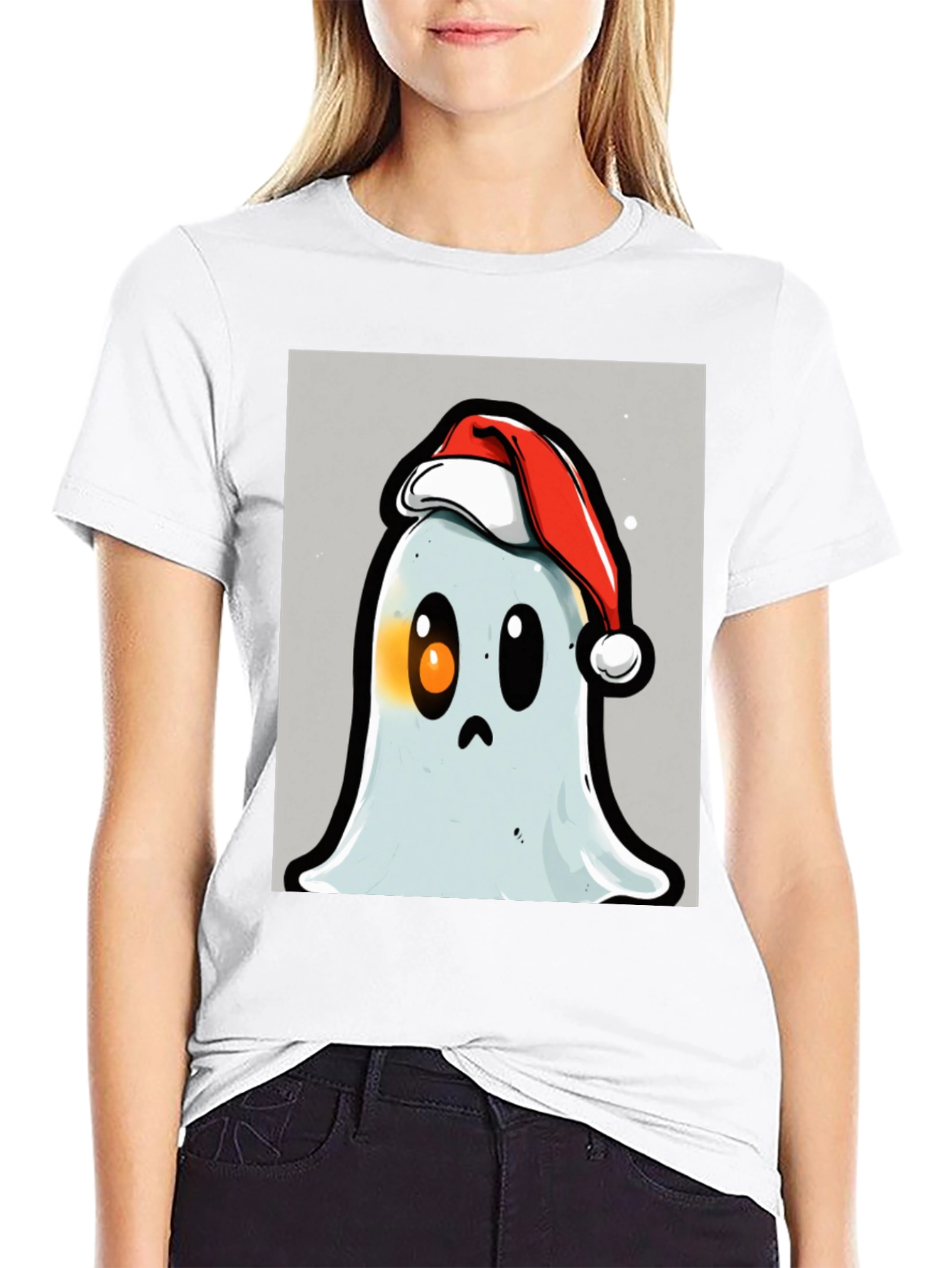 Festive Ghost T-Shirt - Holiday Spirit