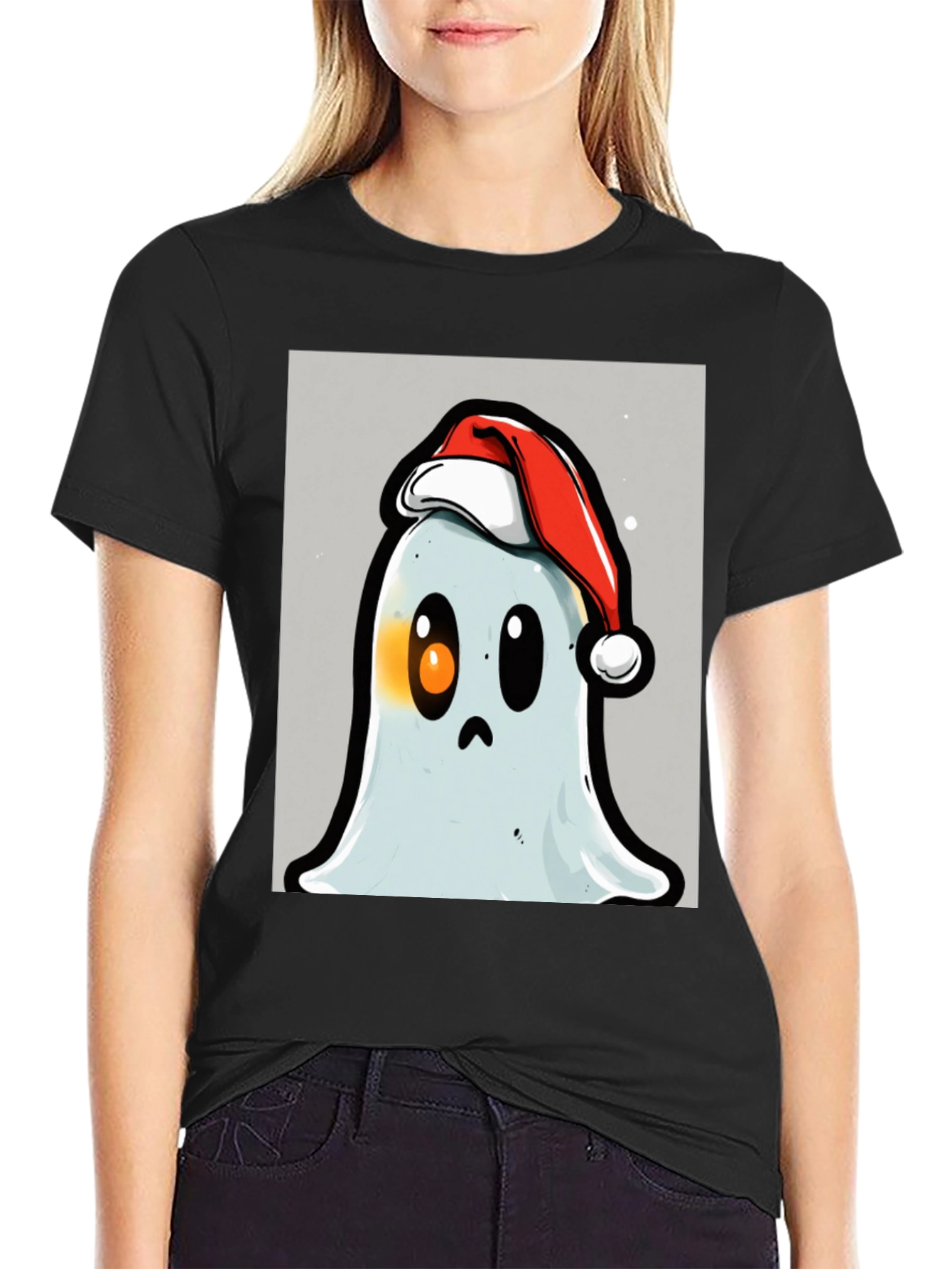 Festive Ghost T-Shirt - Holiday Spirit