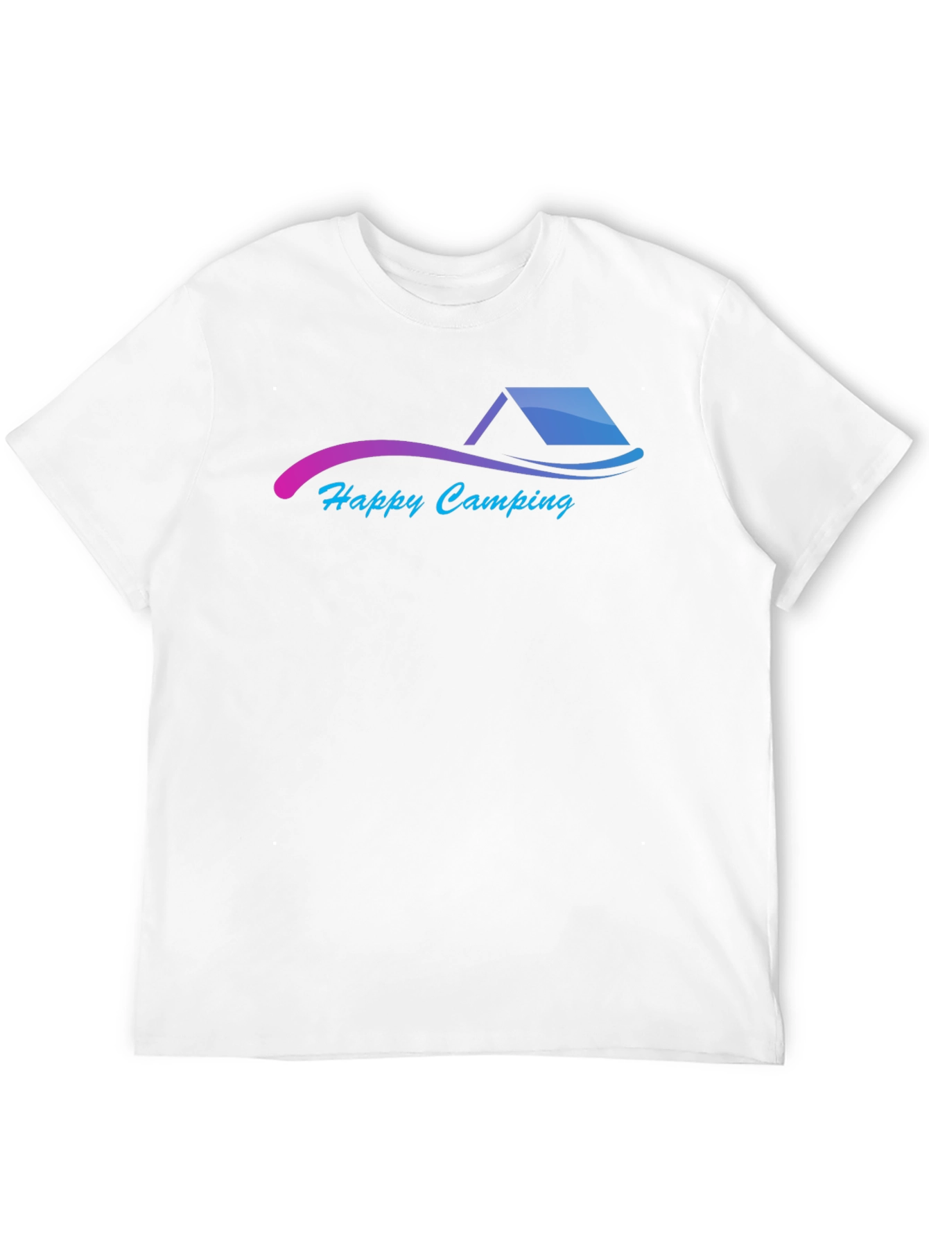 Happy Camping Graphic Black T-Shirt