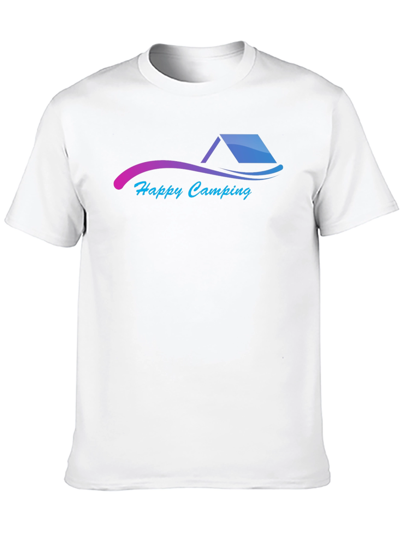 Happy Camping Graphic Black T-Shirt
