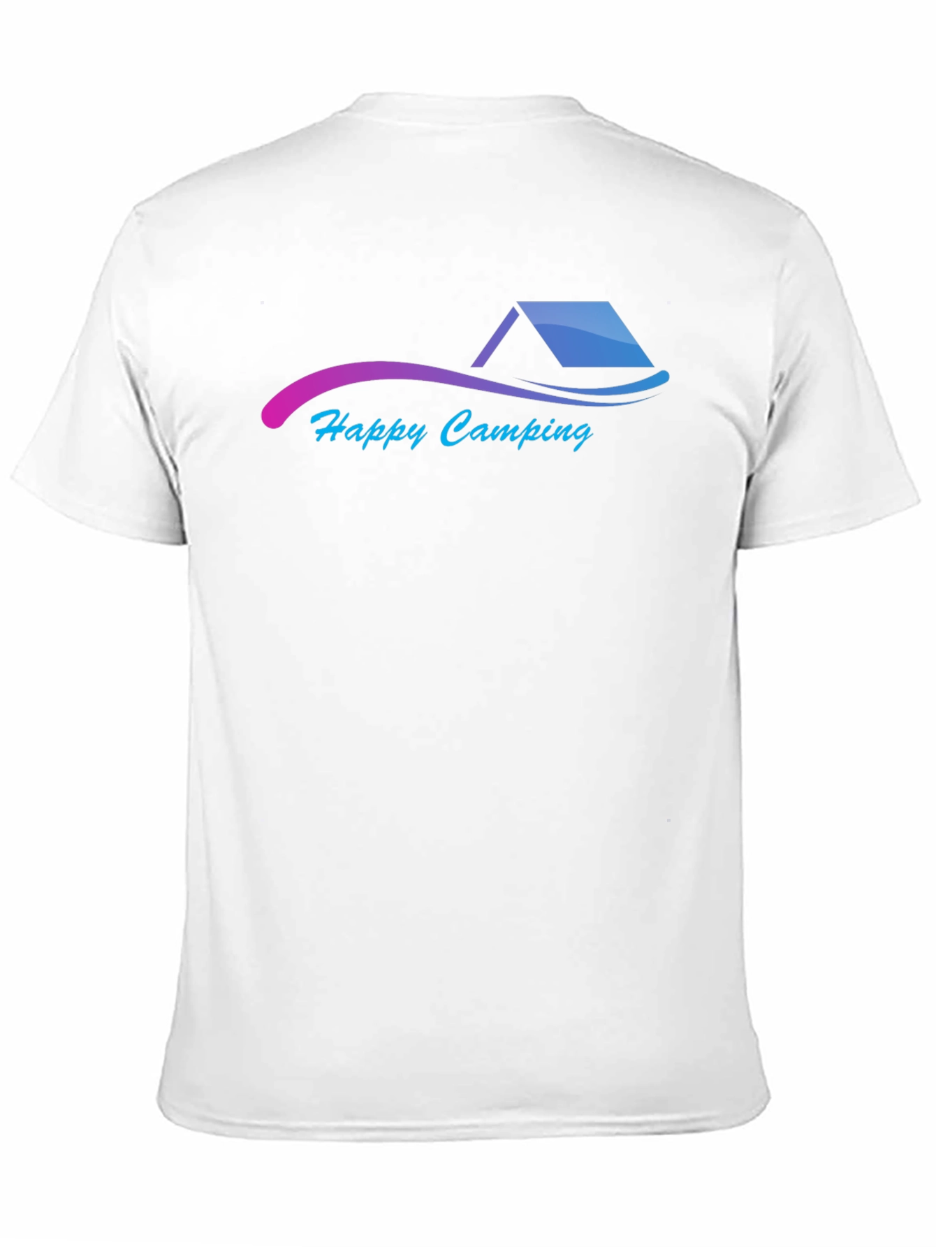 Happy Camping Graphic Black T-Shirt
