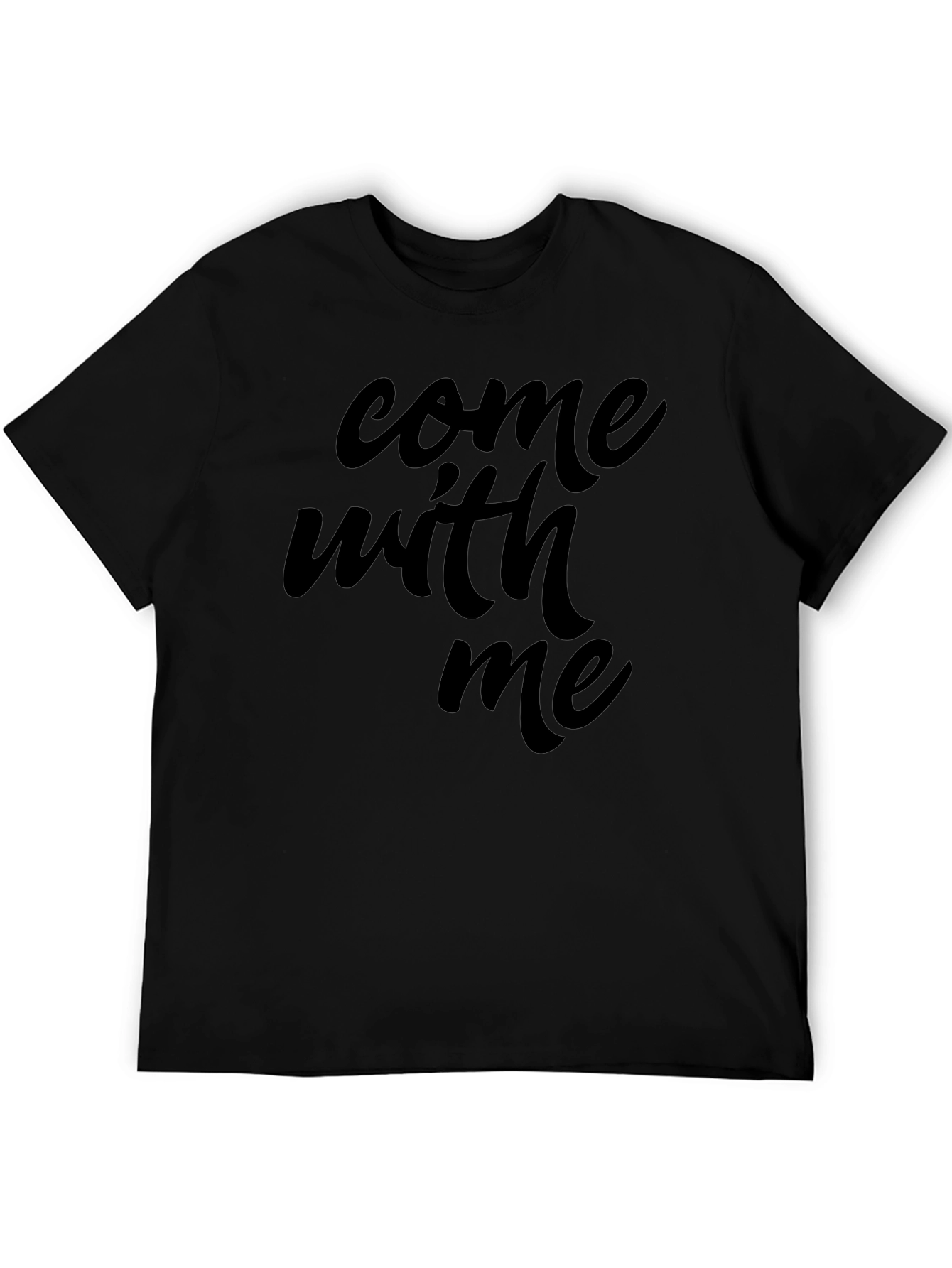 Come With Me Graphic Tee - Black Casual T-Shirt