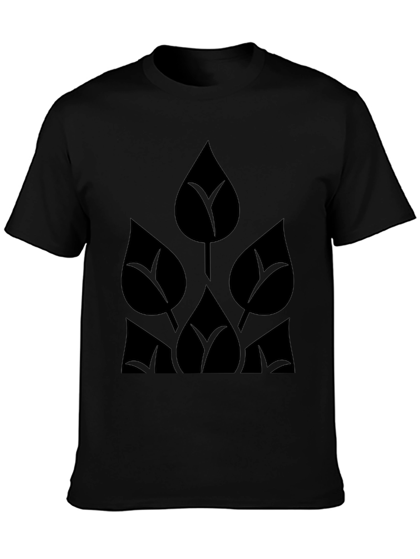 Black Leaf Design Tee - Modern Stylish Mens T-Shirt