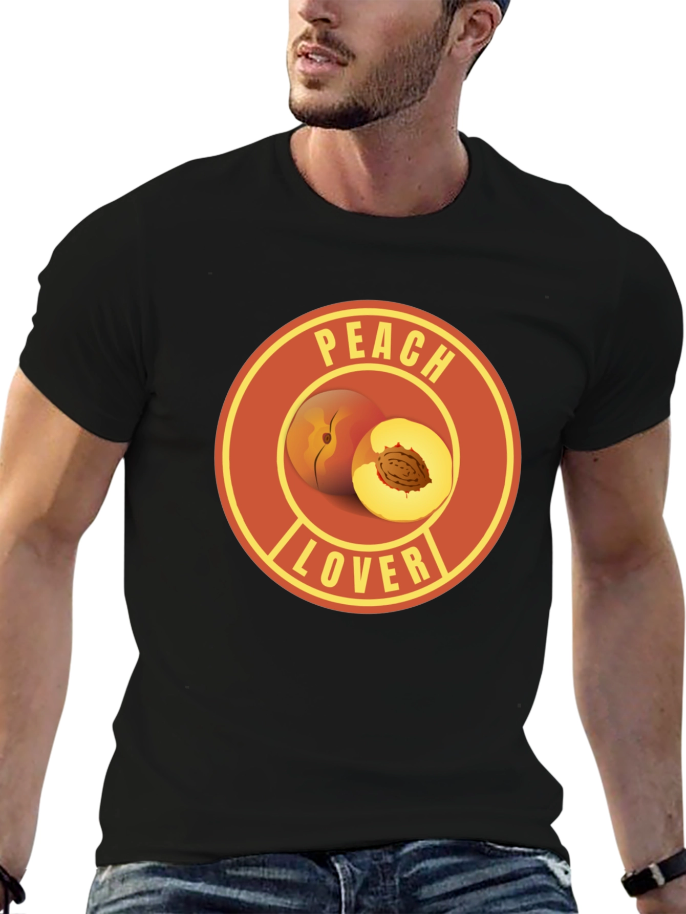 Peach Lover Graphic Tee - Fruit Humor T-Shirt