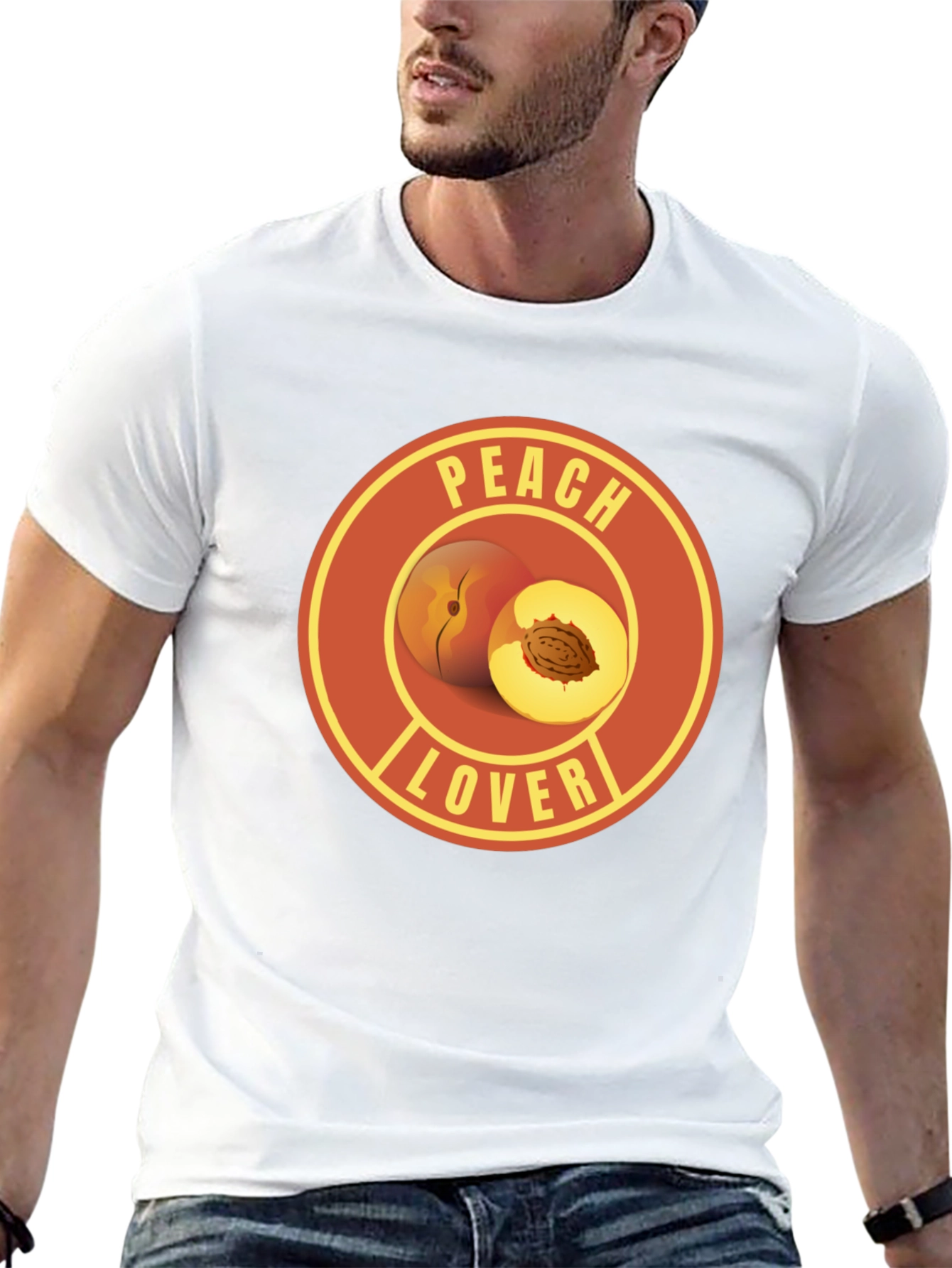 Peach Lover Graphic Tee - Fruit Humor T-Shirt